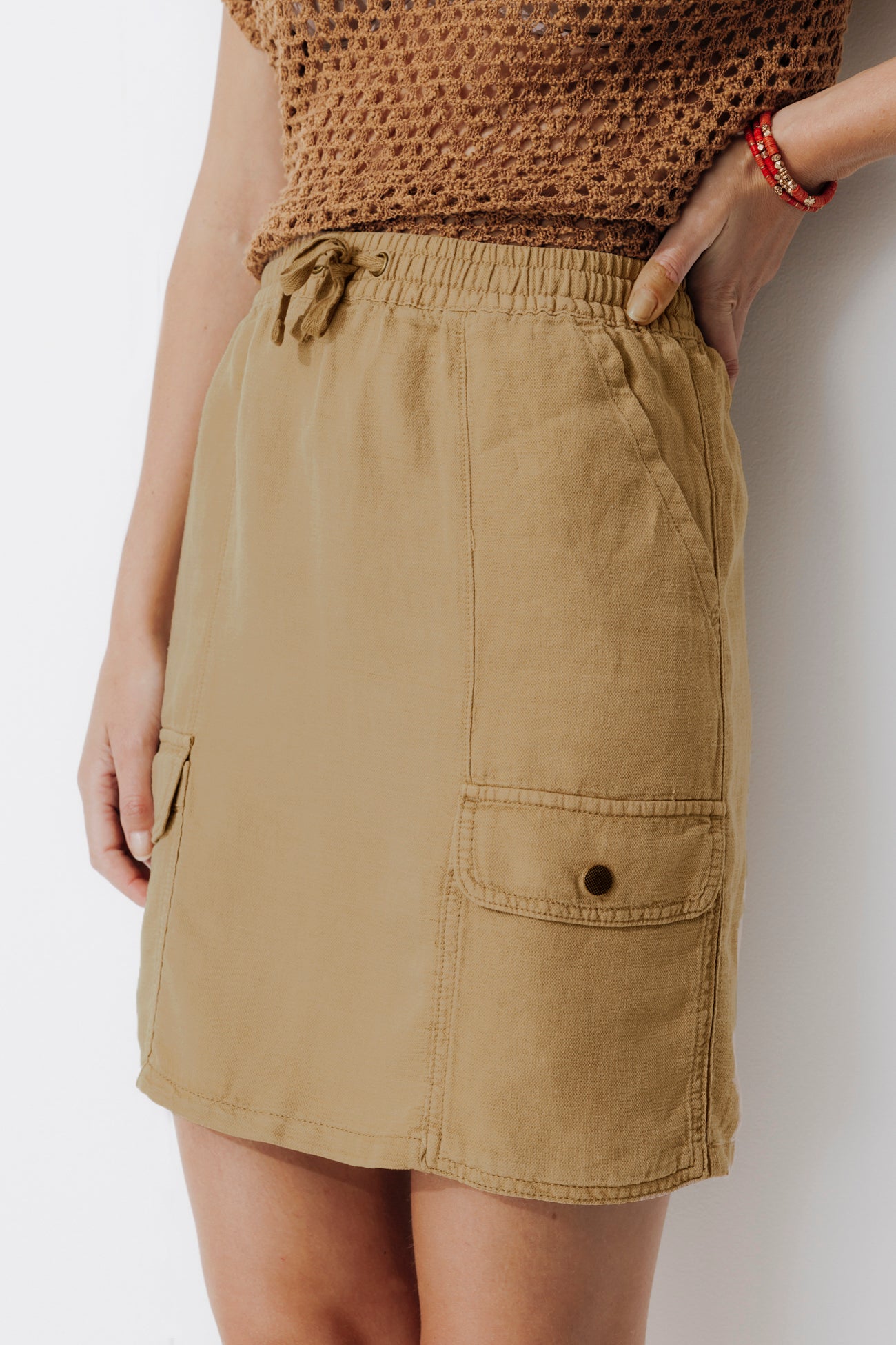 Short cargo skirt - Sand