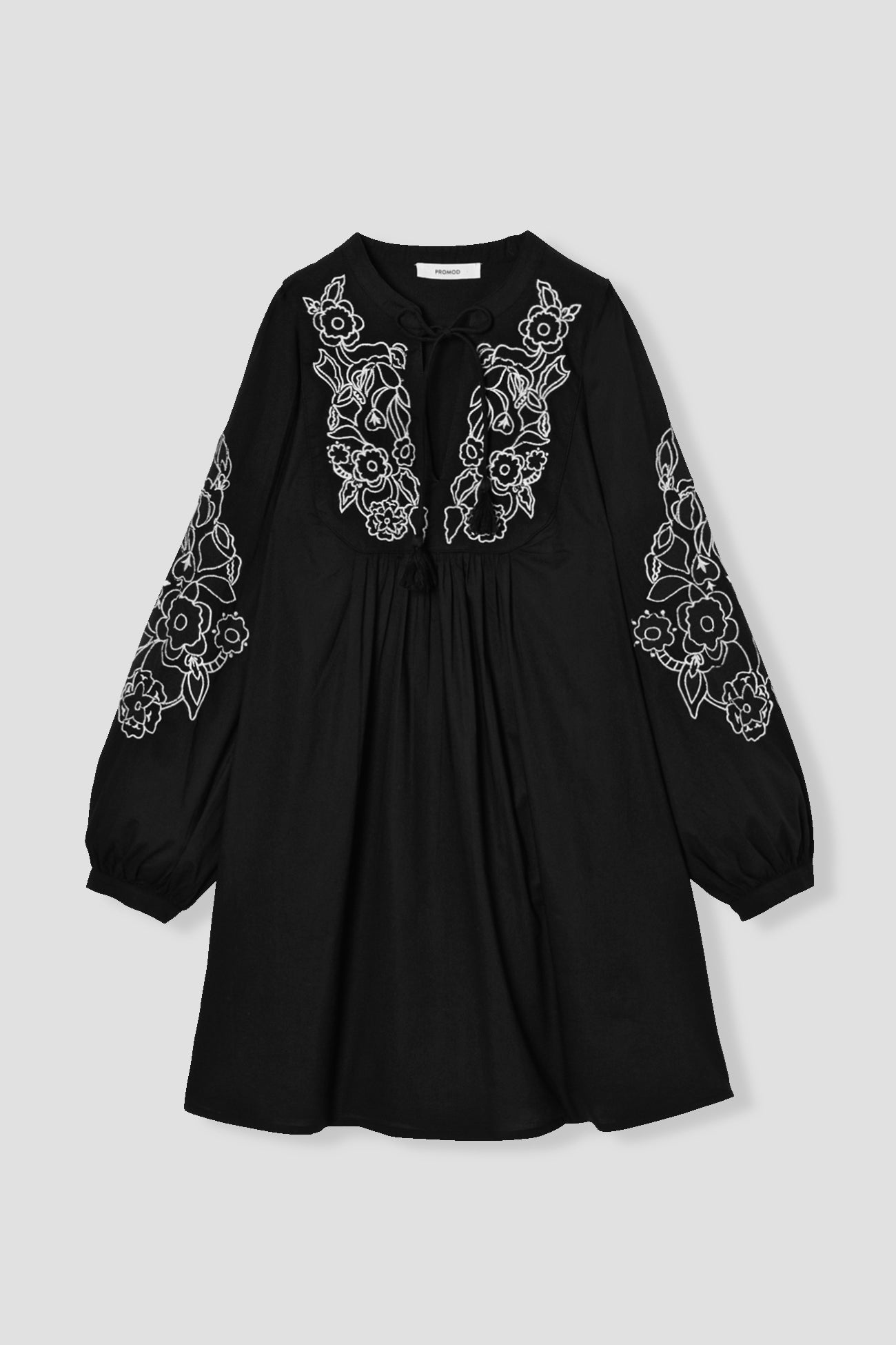 Short embroidered dress - Black