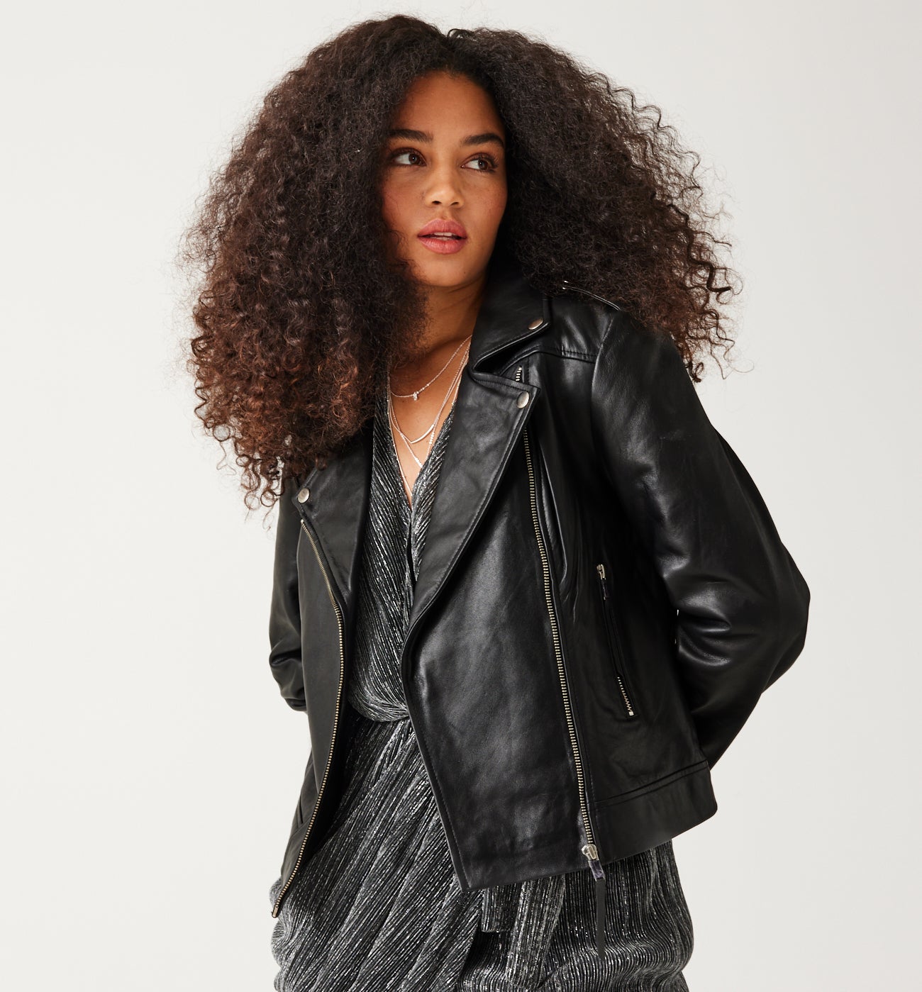 Leather casual jacket - Black