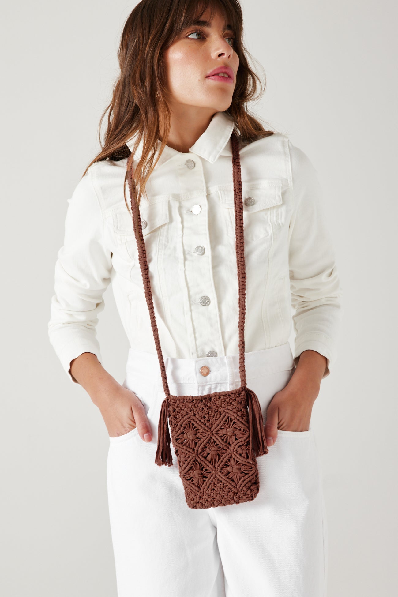 Little macramé bag - Pink