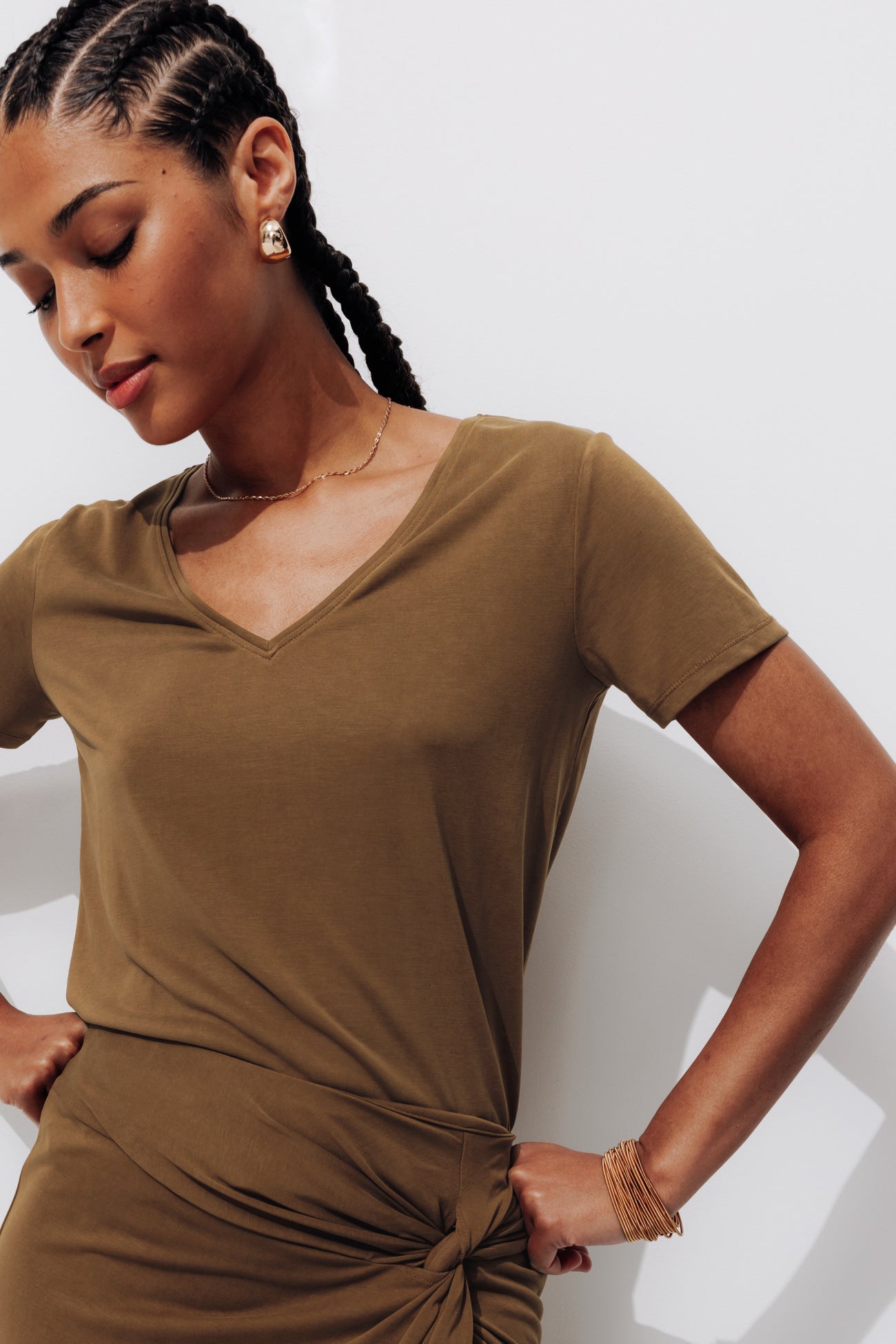 Plain v-neck t-shirt - Black