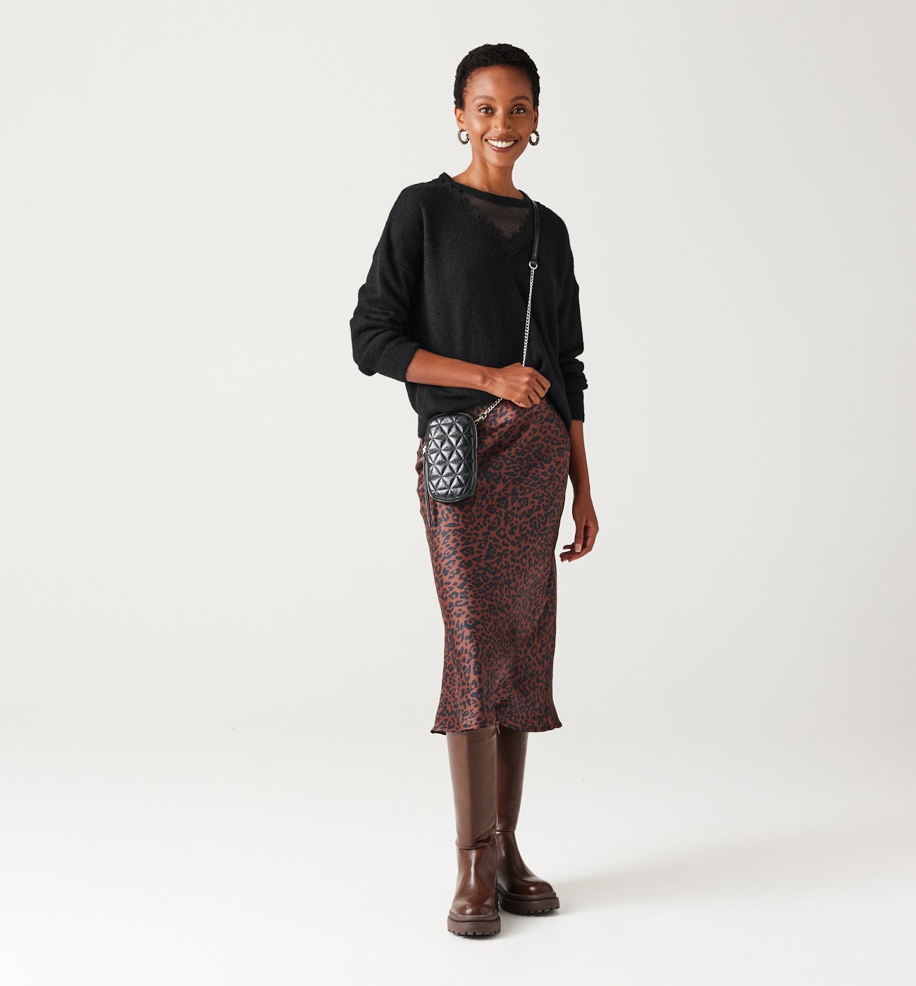 Plumetis detail jumper - Black