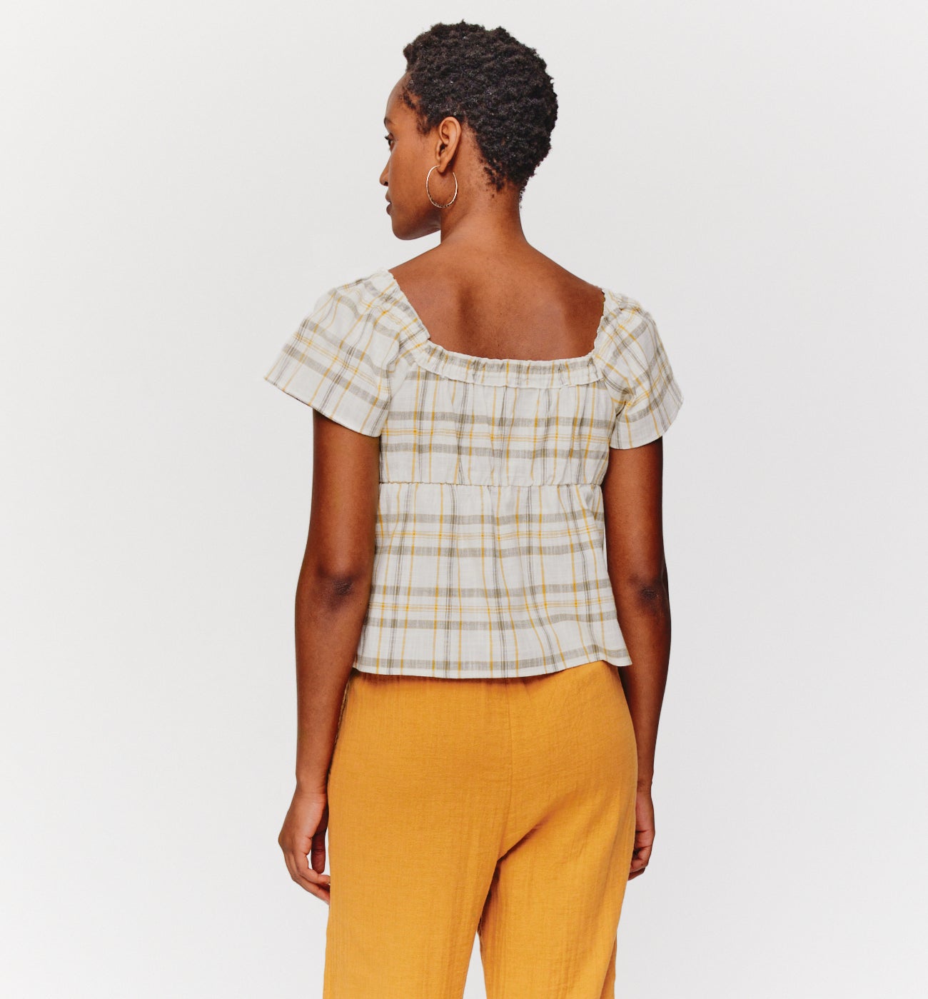 Checked blouse - Ecru checks