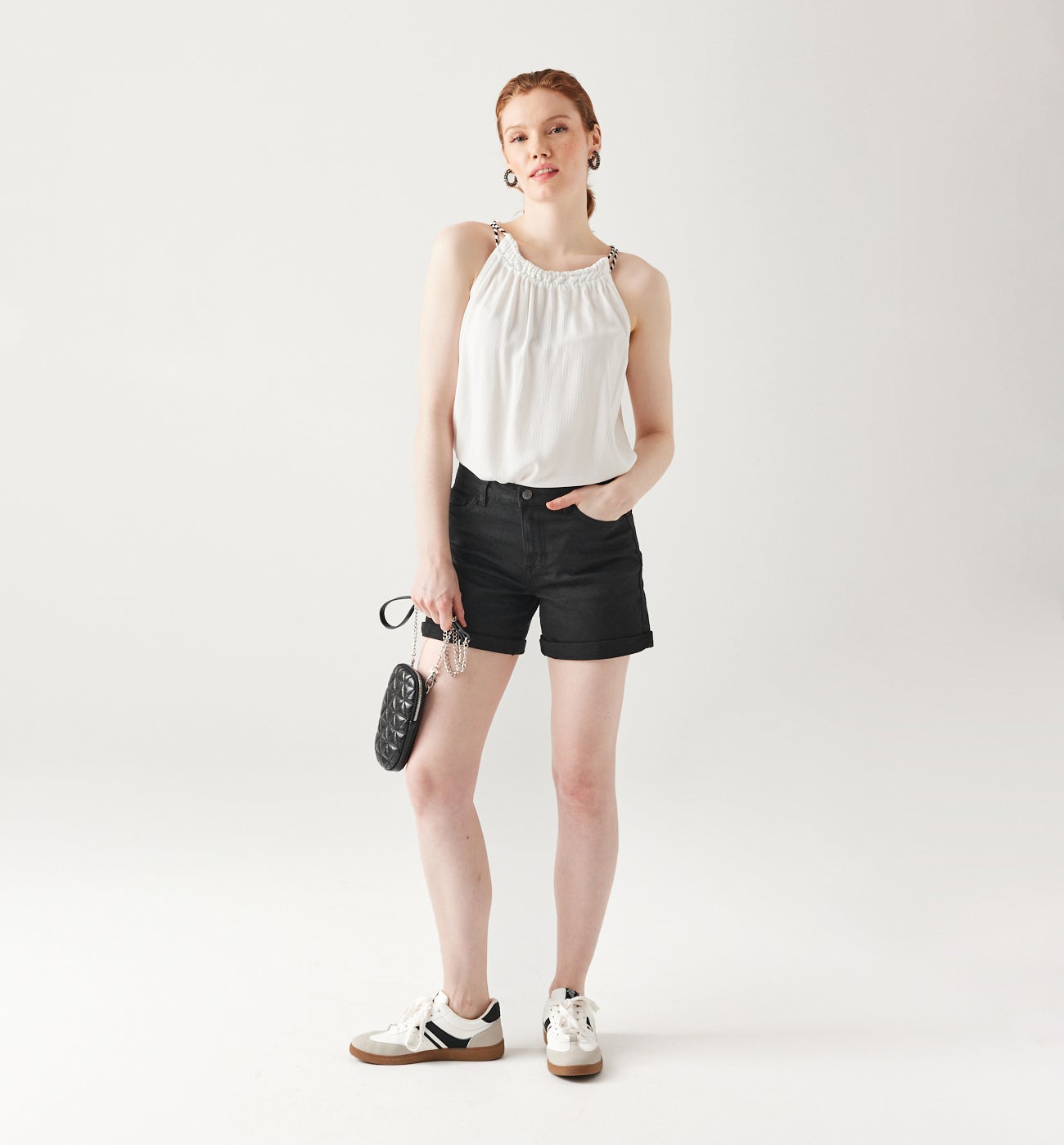 Plain canvas shorts - Red