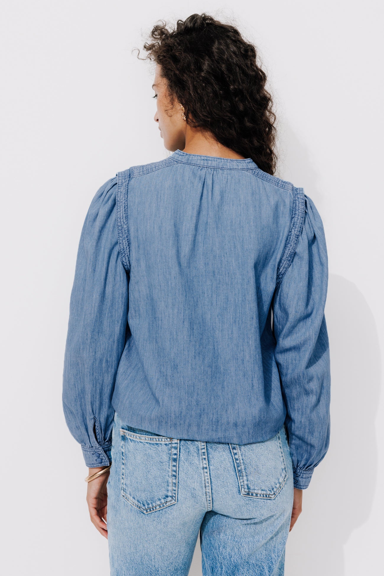 Lightweight denim blouse - Medium denim