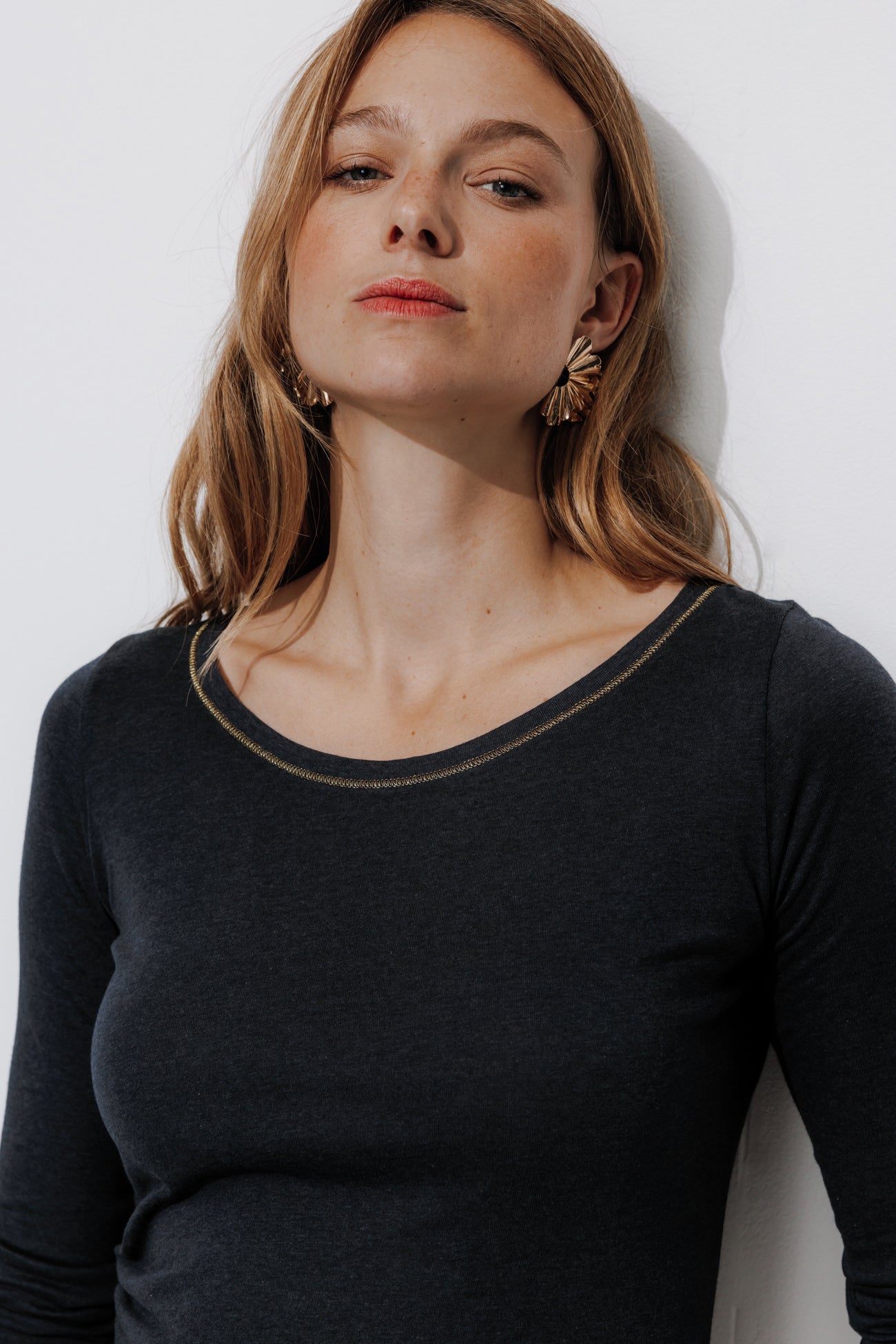 Round-neck top - Ecru