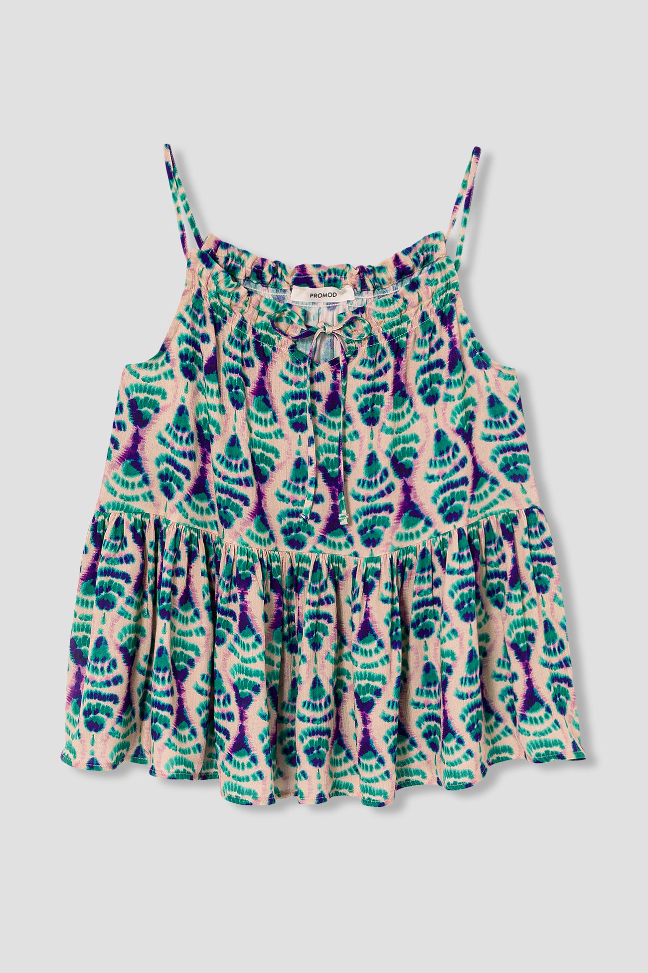 Ecodesign ikat top - Ecru print