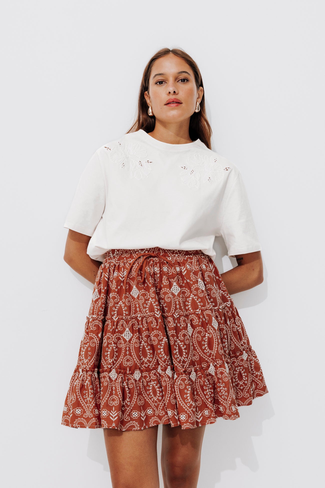 Embroidered t-shirt - Sand