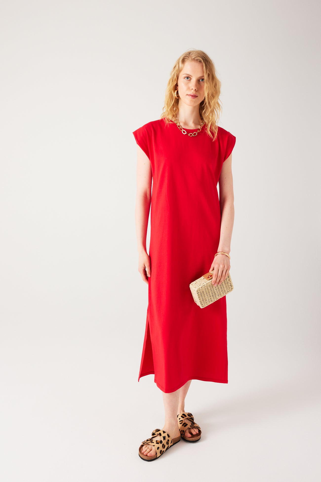 Long t-shirt dress - Red