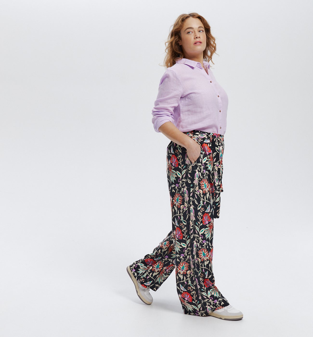 High-waist wideleg trousers - Black