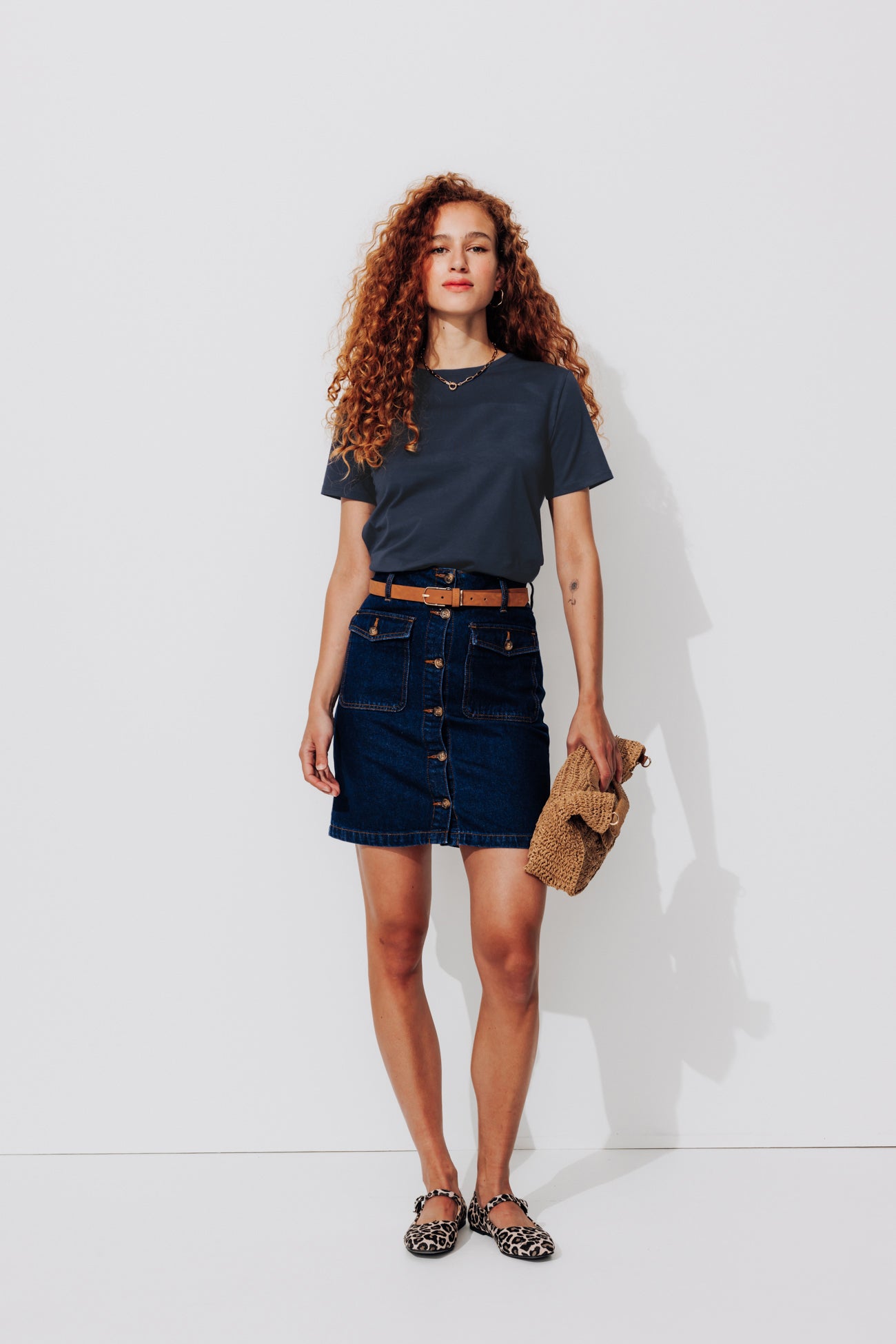 Eco-design round-neck t-shirt - Navy blue