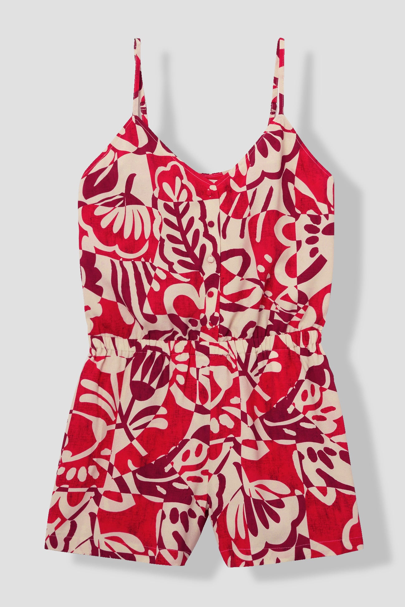 Patterned shorts jumpsuit - Ecru print