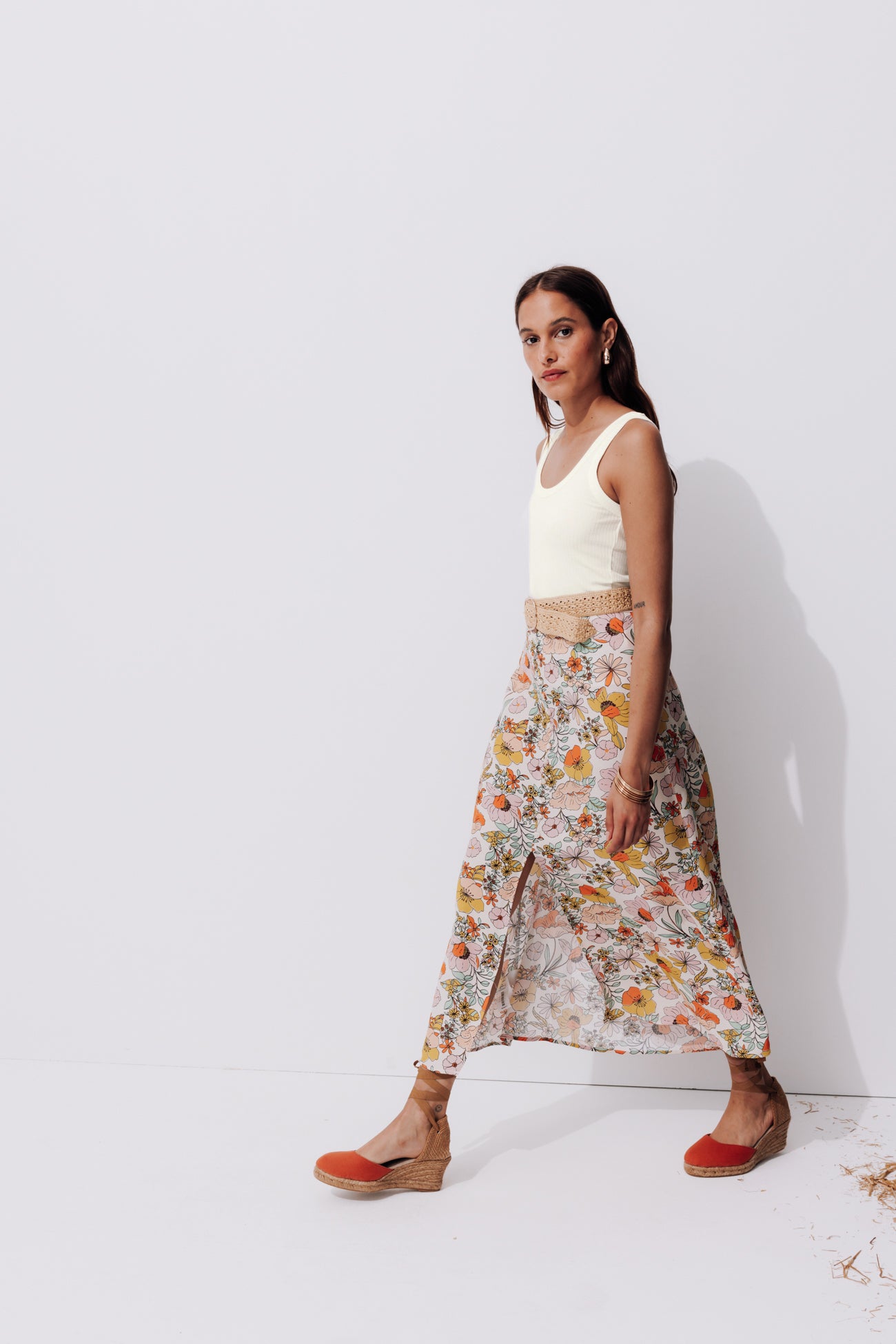 Plain ribbed sleeveless top - Black