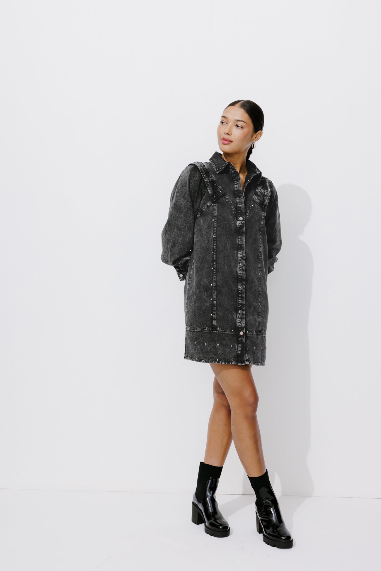 Denim shirtdress - Grey denim