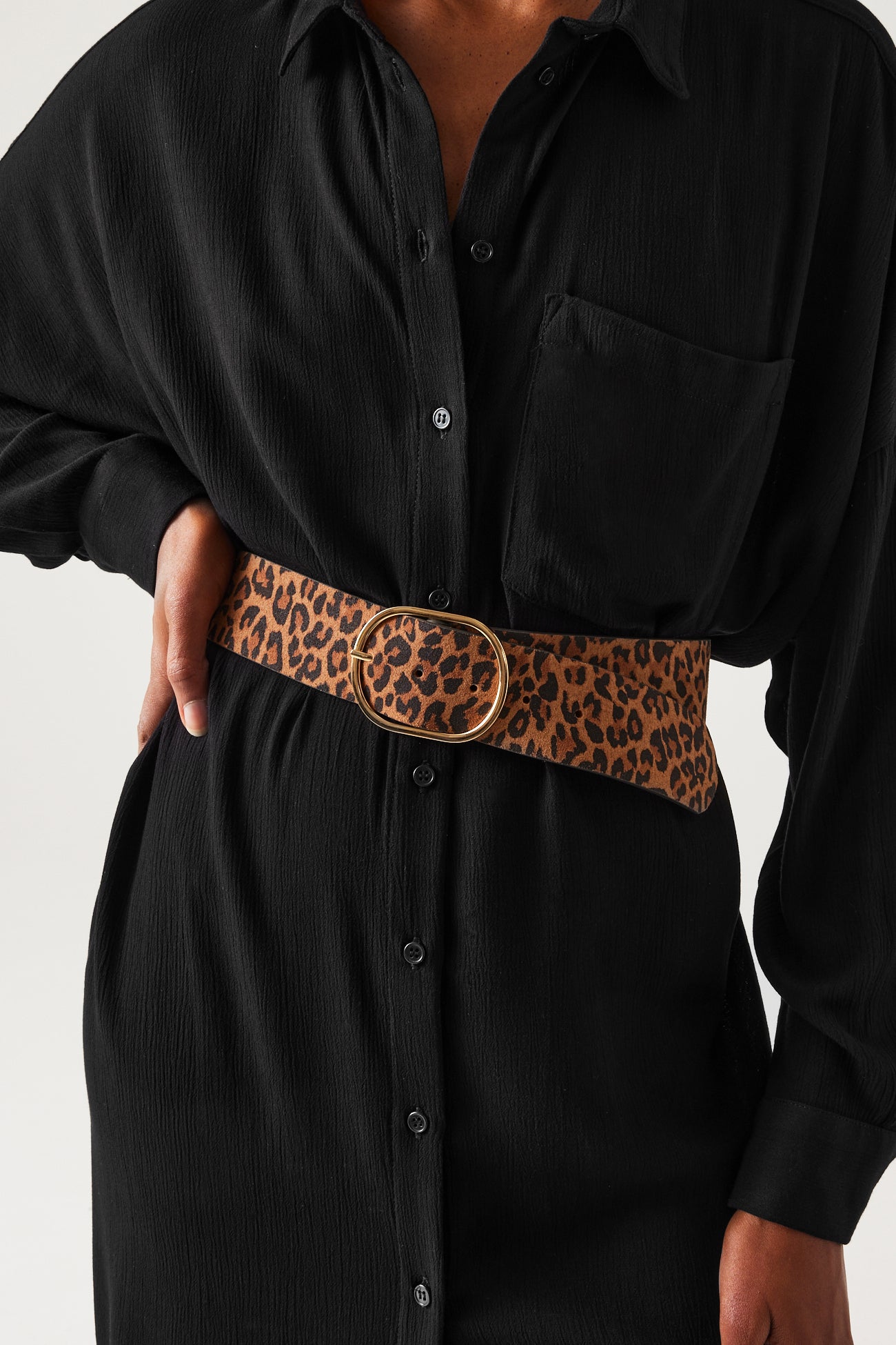 Faux leopardskin belt - Multicolour print