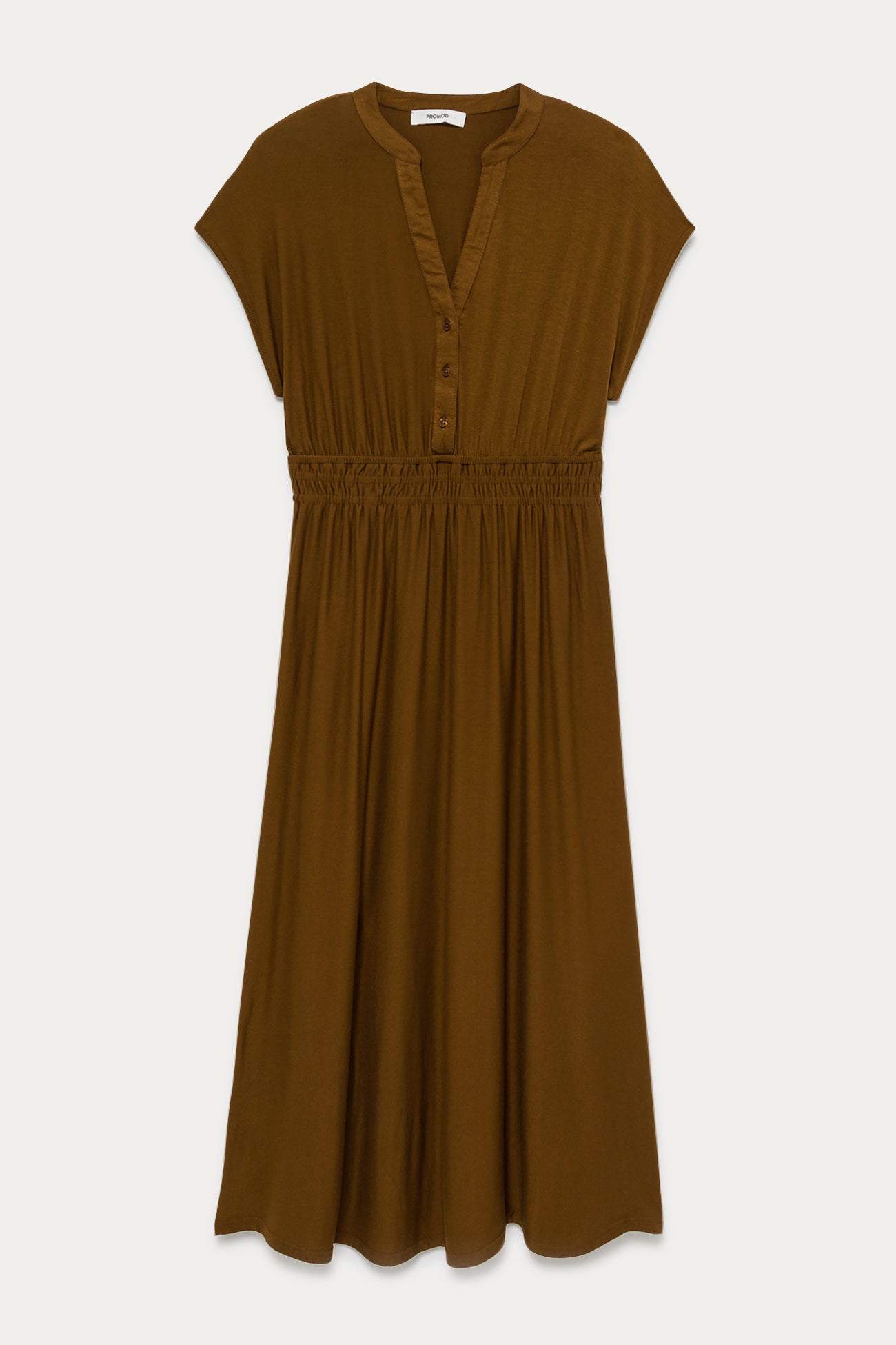Mid-length jersey dress - Cognac