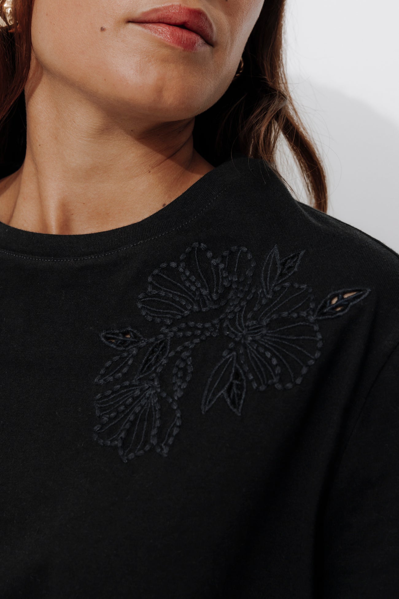 Embroidered t-shirt - Sand