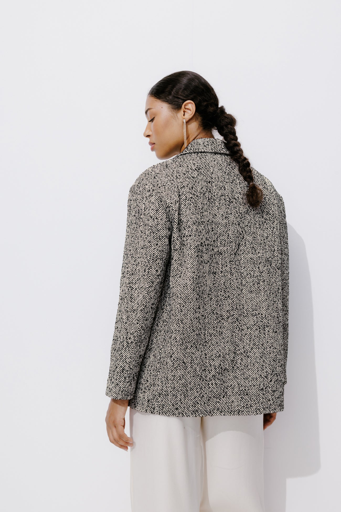 Herringbone blazer - Black print