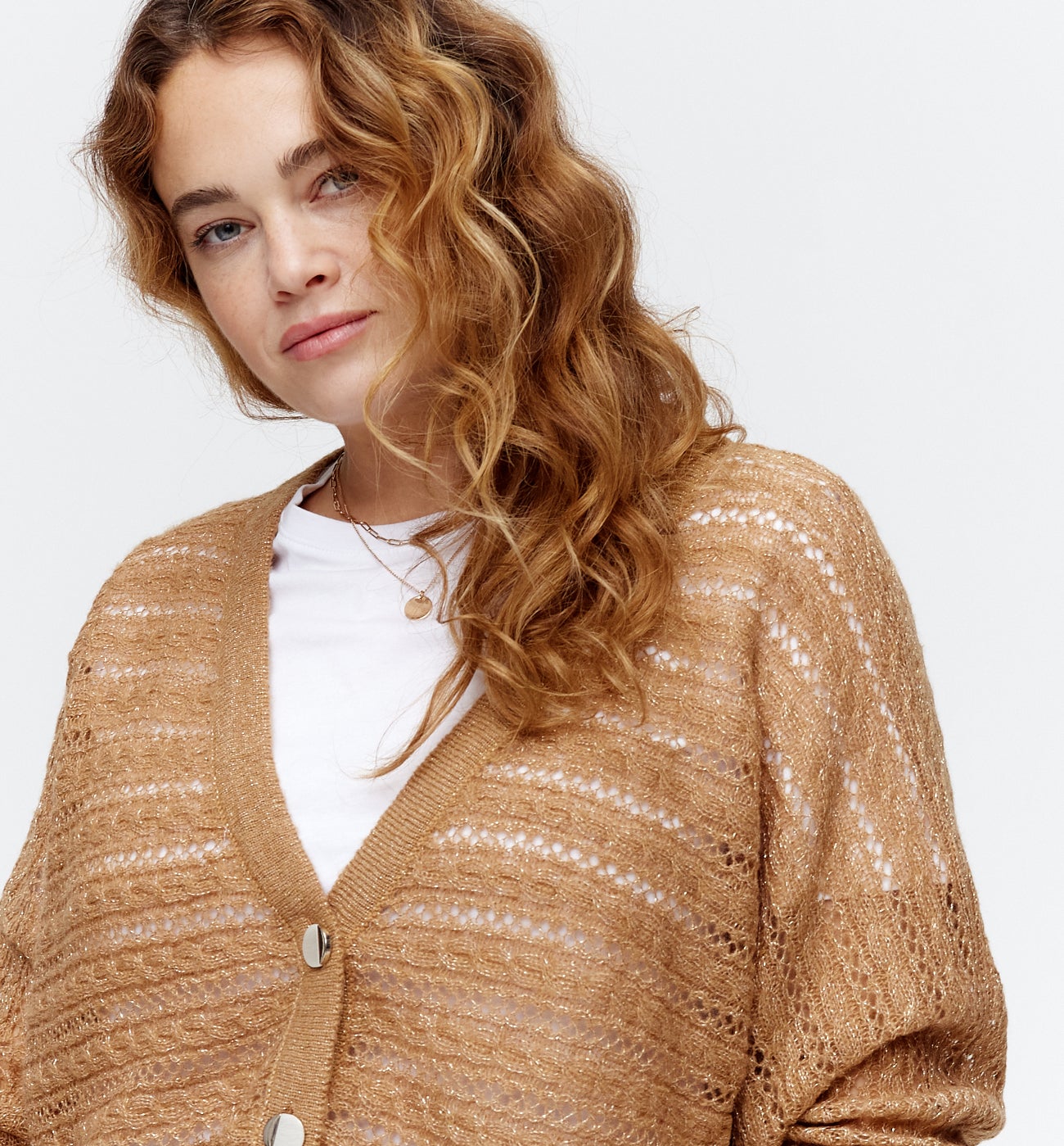 Openwork cardigan - Chestnut brown