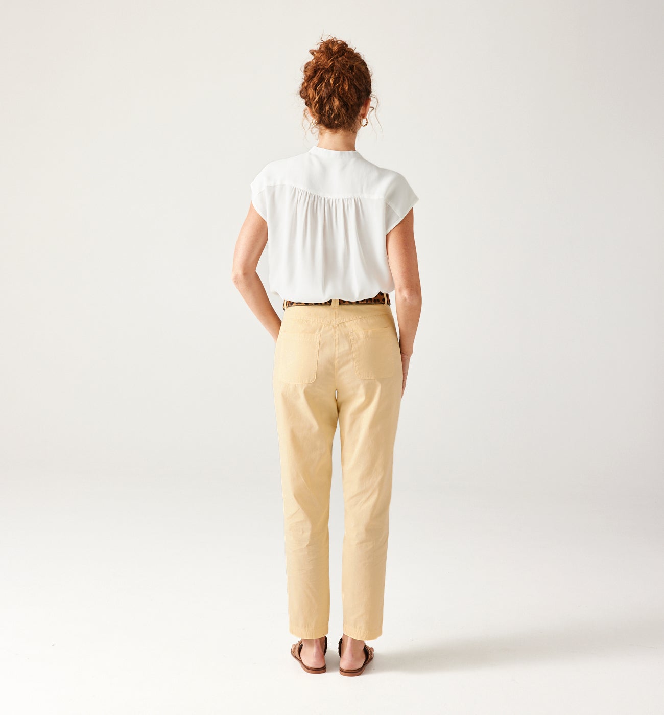 Canvas cotton trousers - Ecru