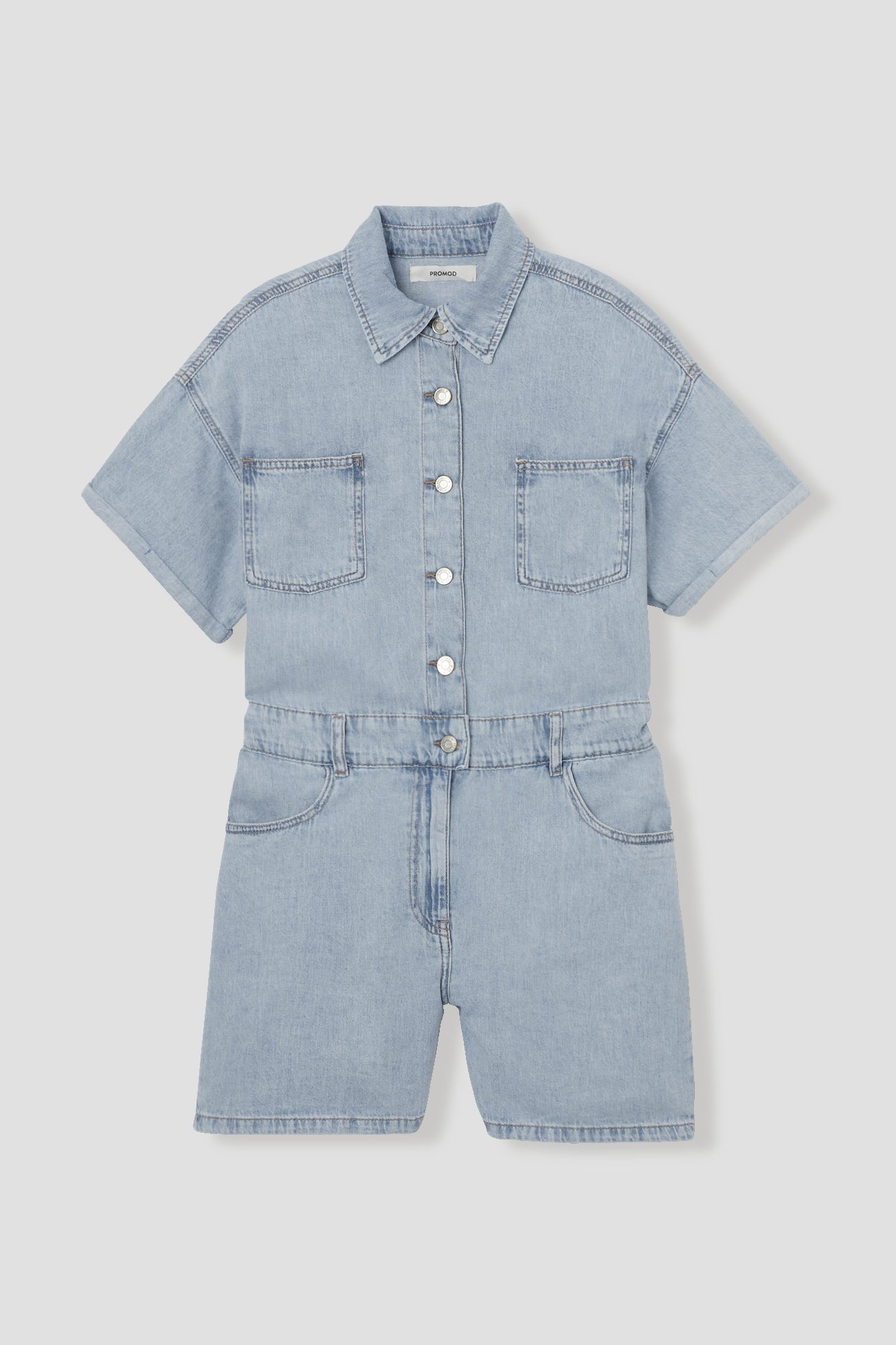 Denim shorts jumpsuit - Light denim