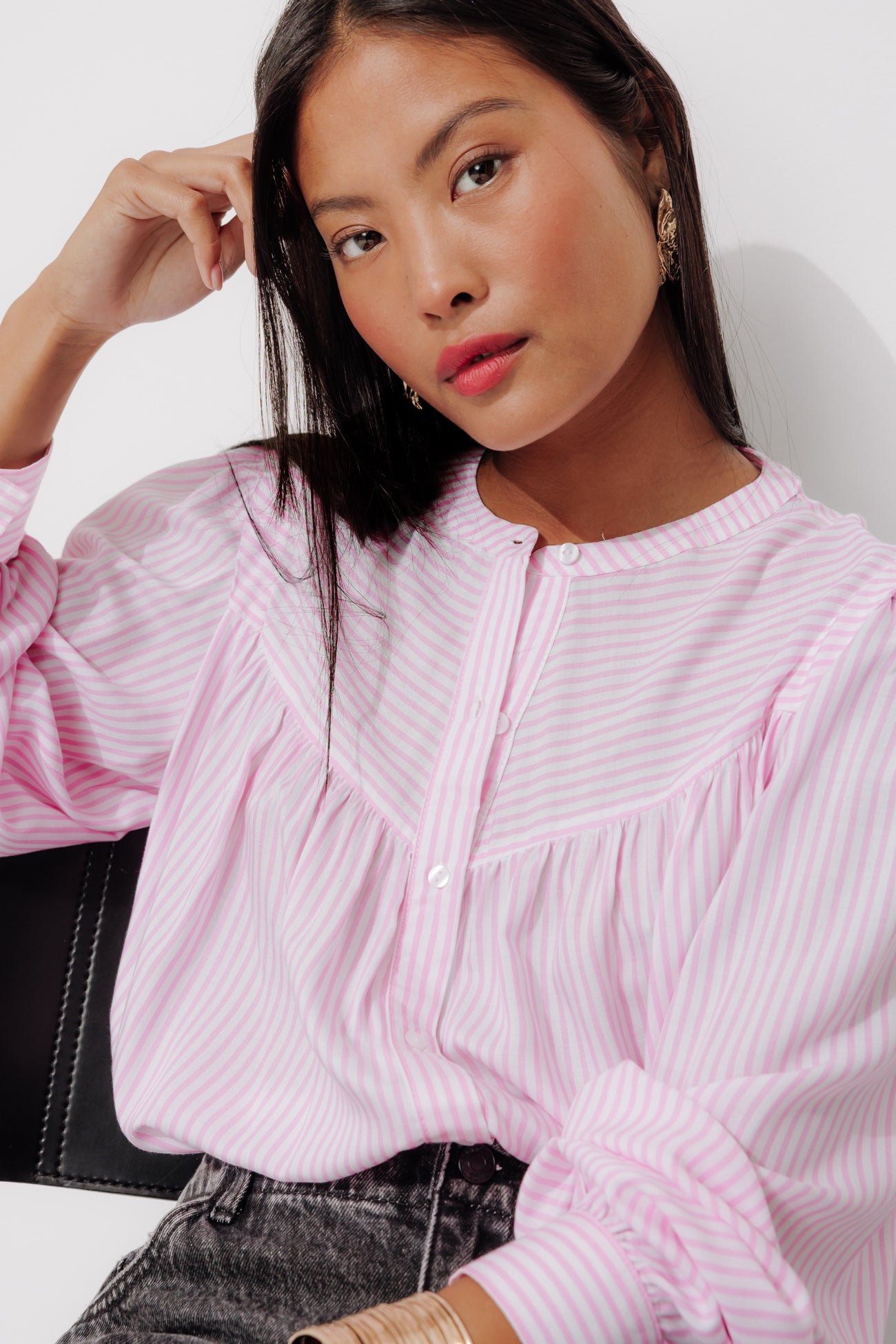 Ecodesign striped shirt - Blue stripes