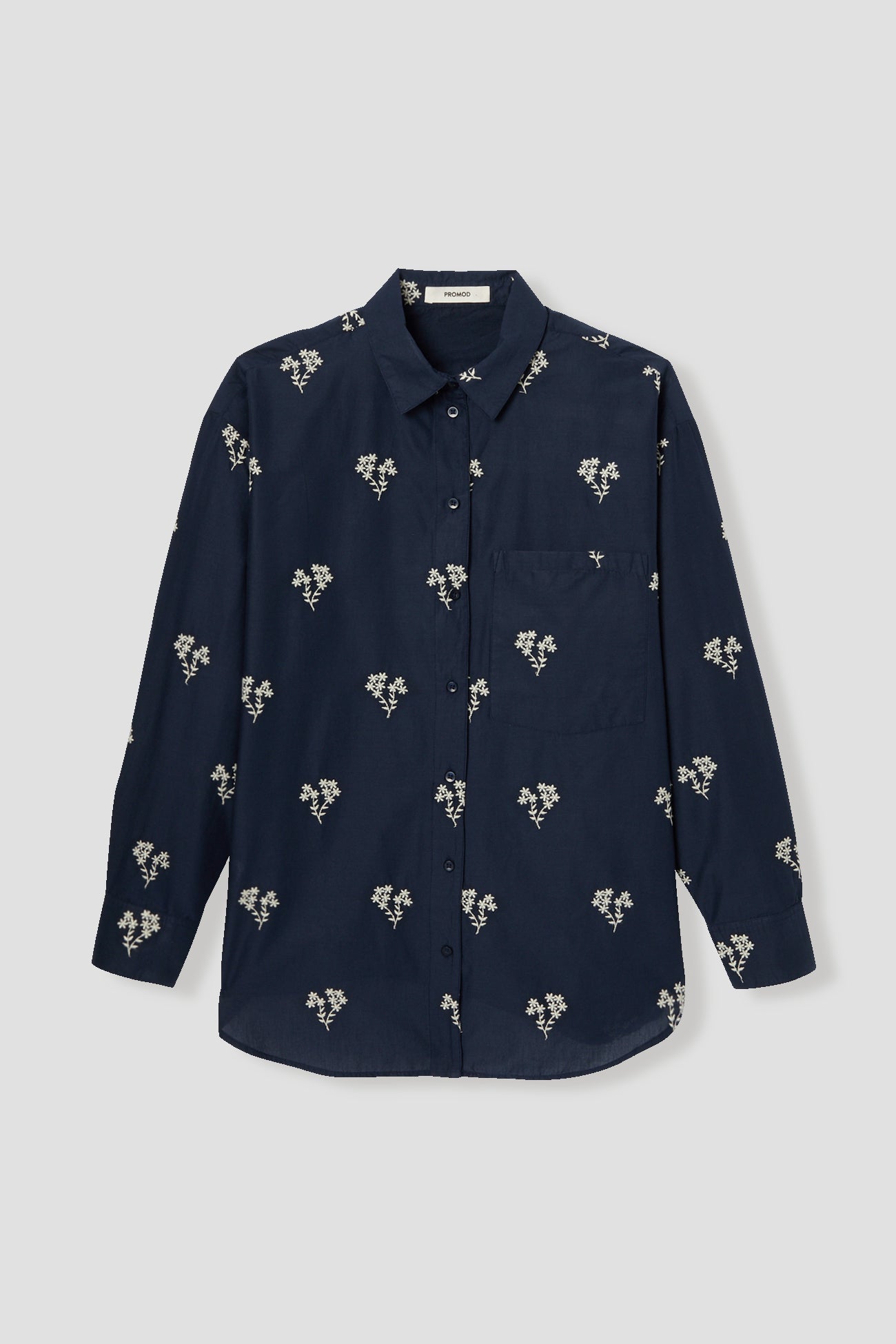 Oversized embroidered shirt - White