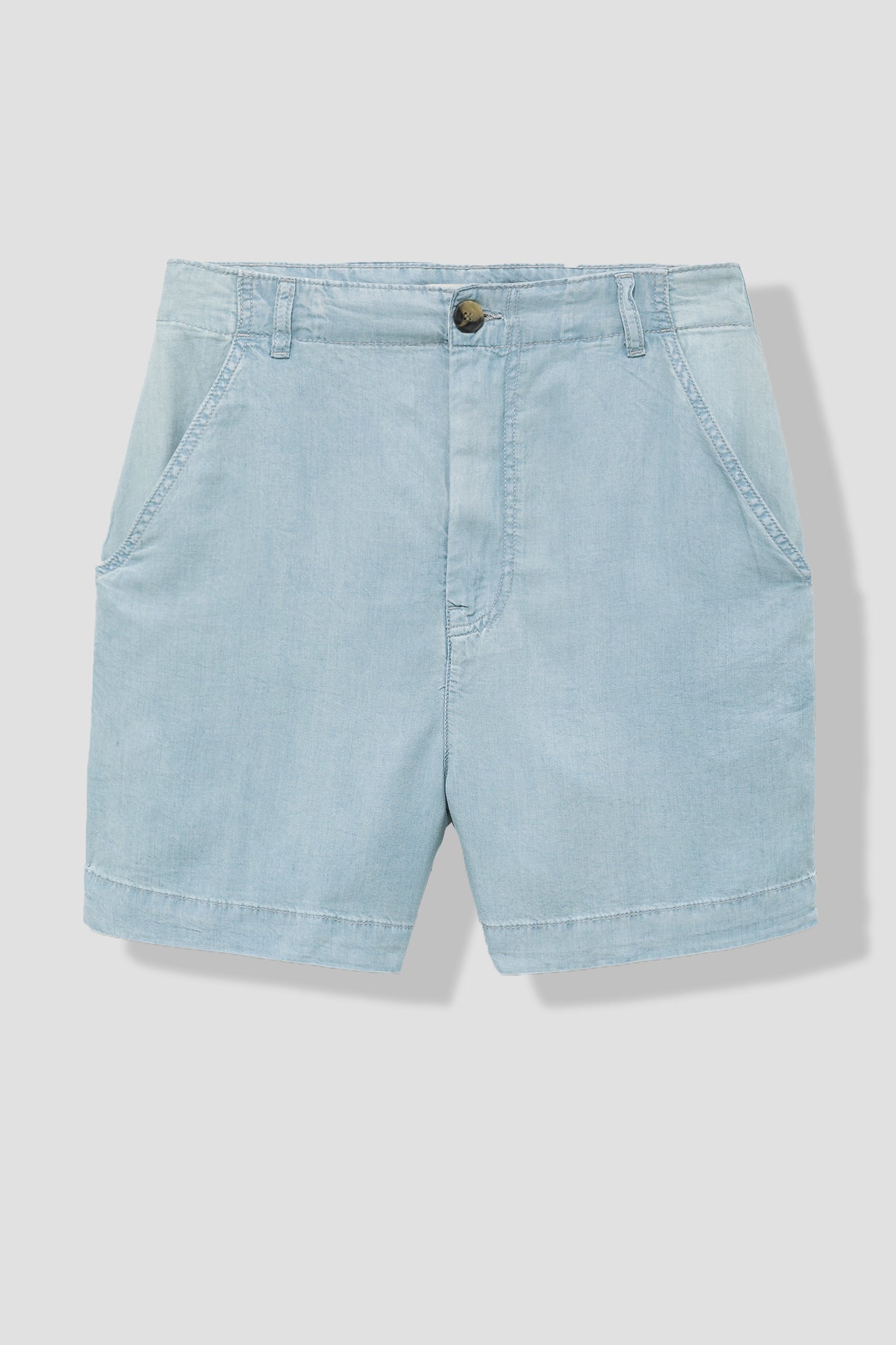 Lyocell blue denim shorts - Light denim