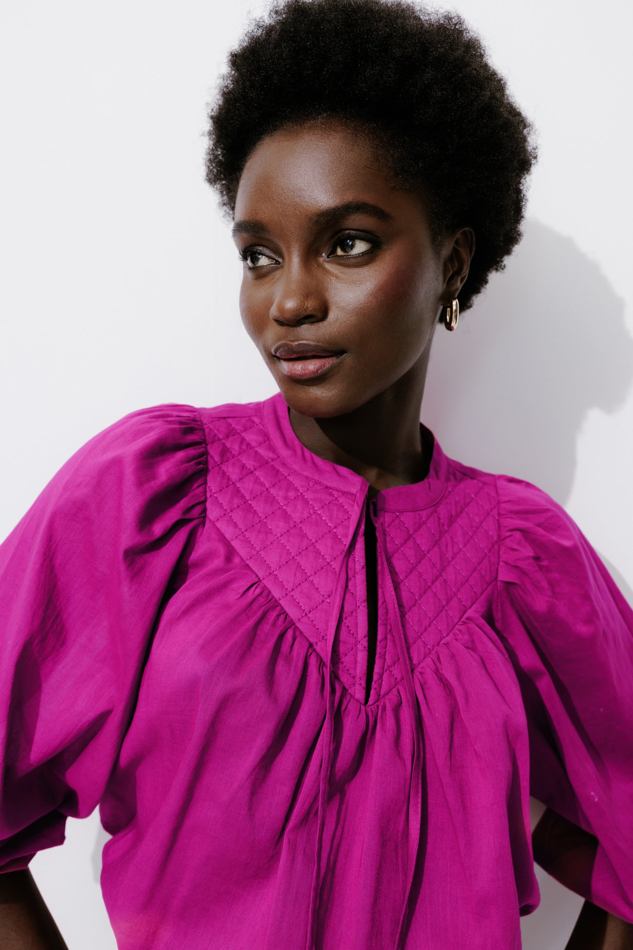 Plain cotton blouse - Light violet