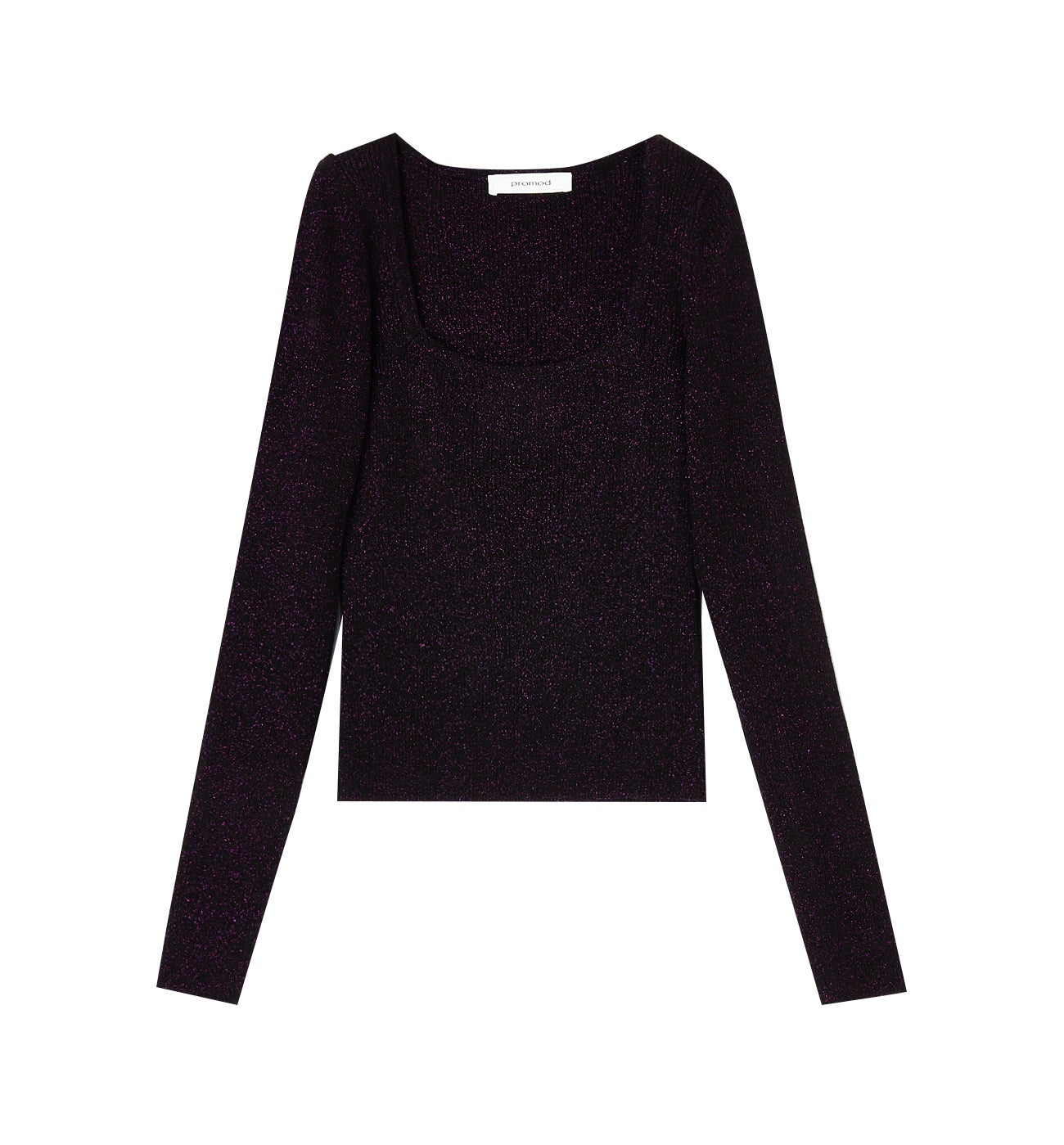 Glitzy rib knit jumper - Bordeaux red