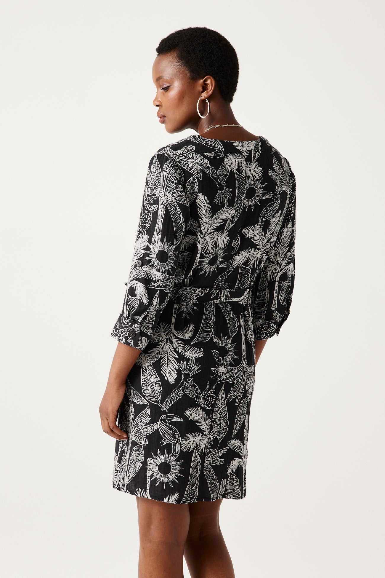 Patterned shirtdress - Black print