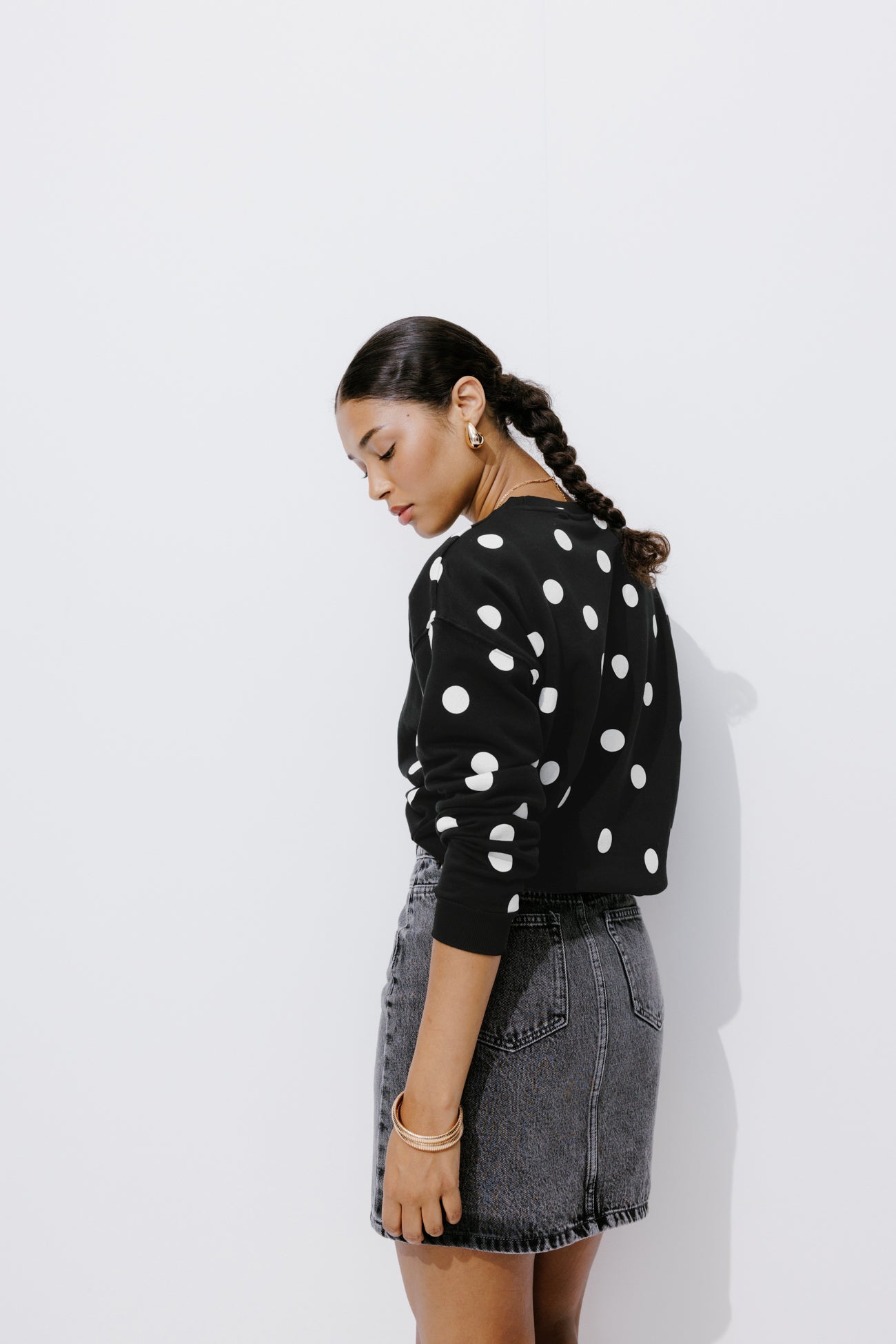 Patterned sweatshirt - Black stripes