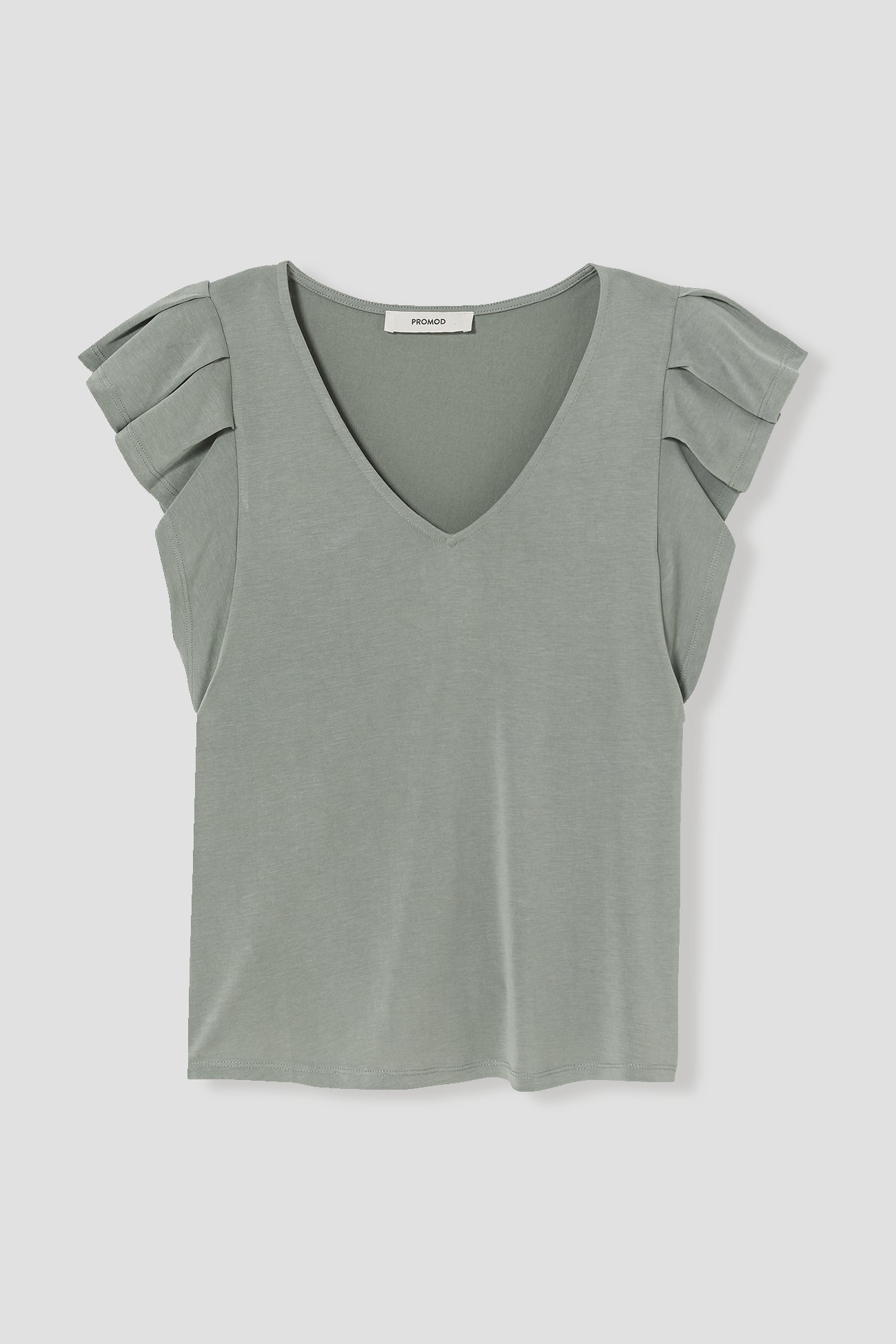 Frilly sleeved t-shirt - Light green