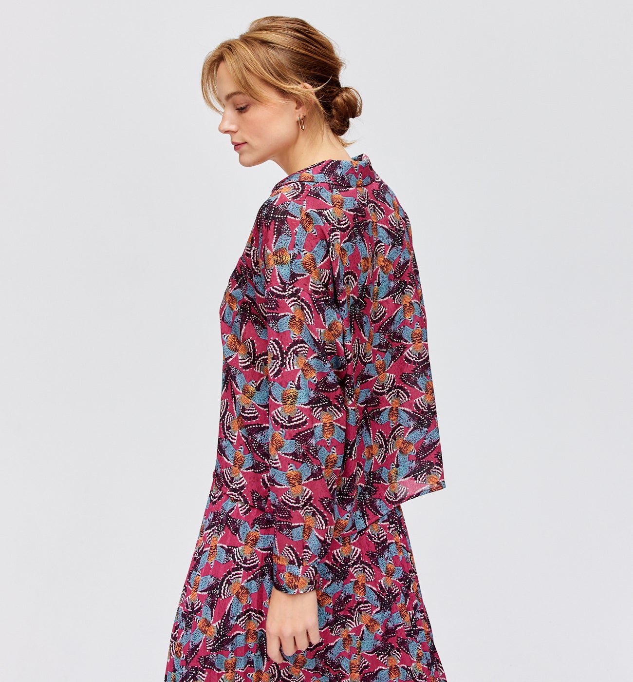 Patterned shirt - Bordeaux red print