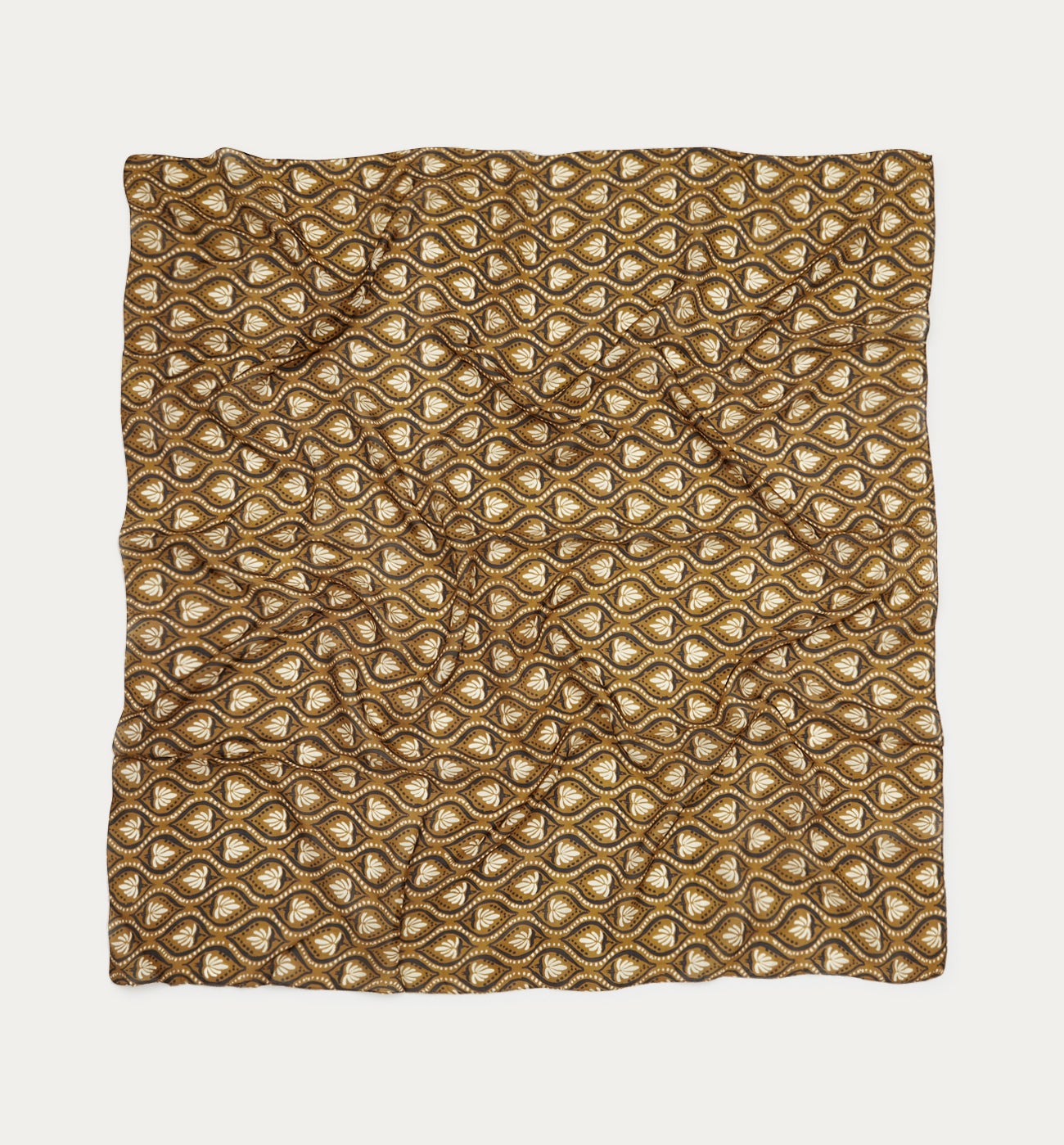 Patterned silk scarf - Bronze