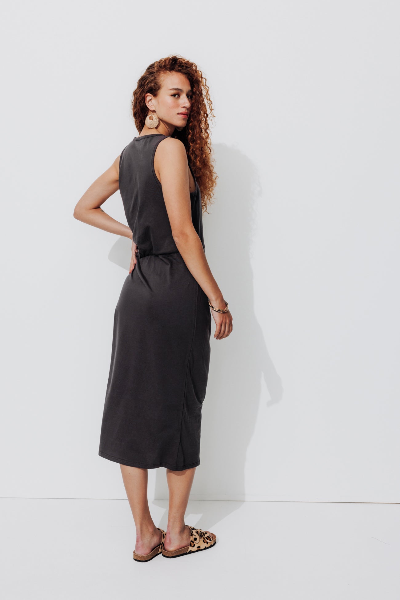 Sleeveless jersey dress - Light yellow