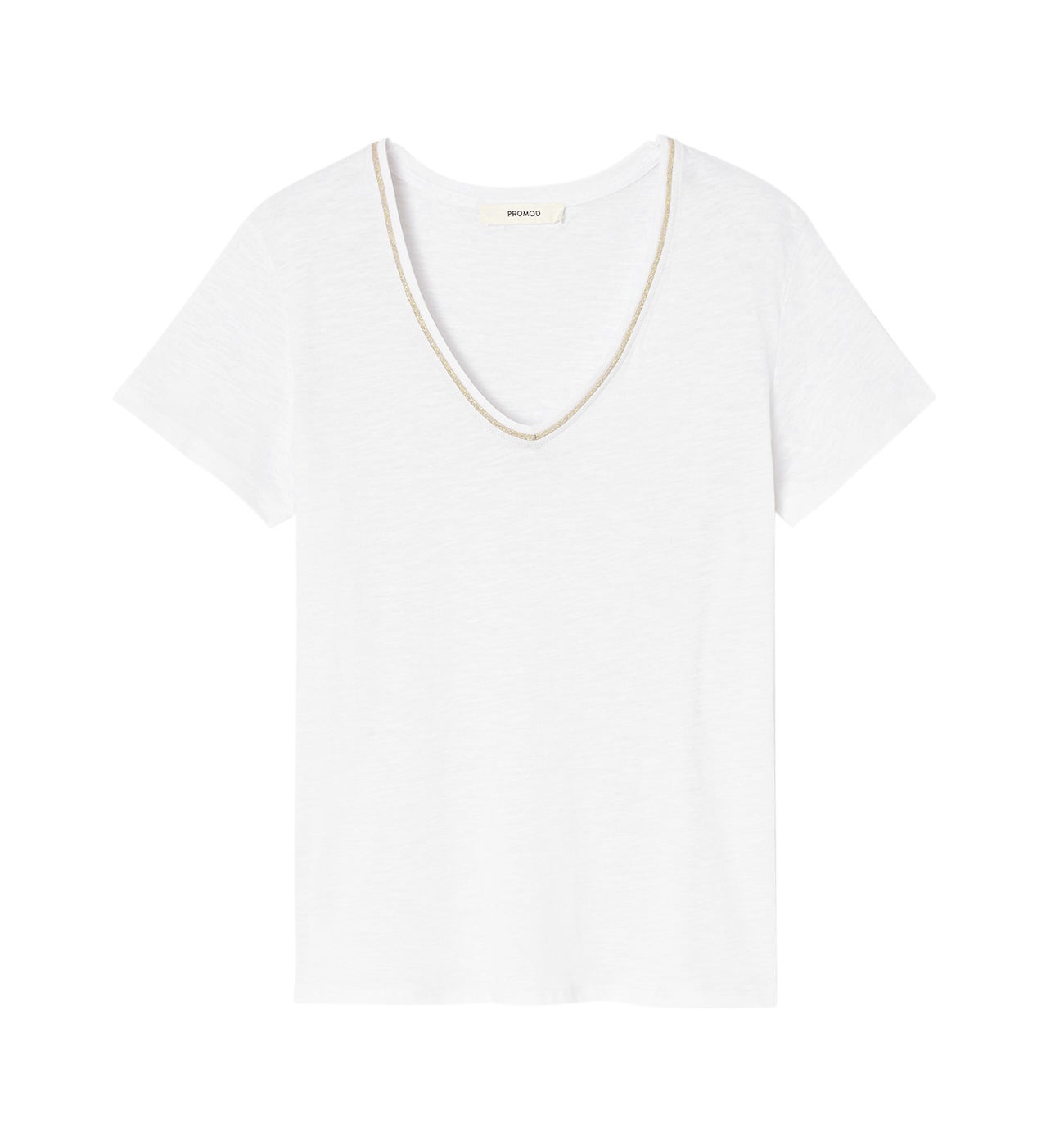 V-neck top - Ochre print