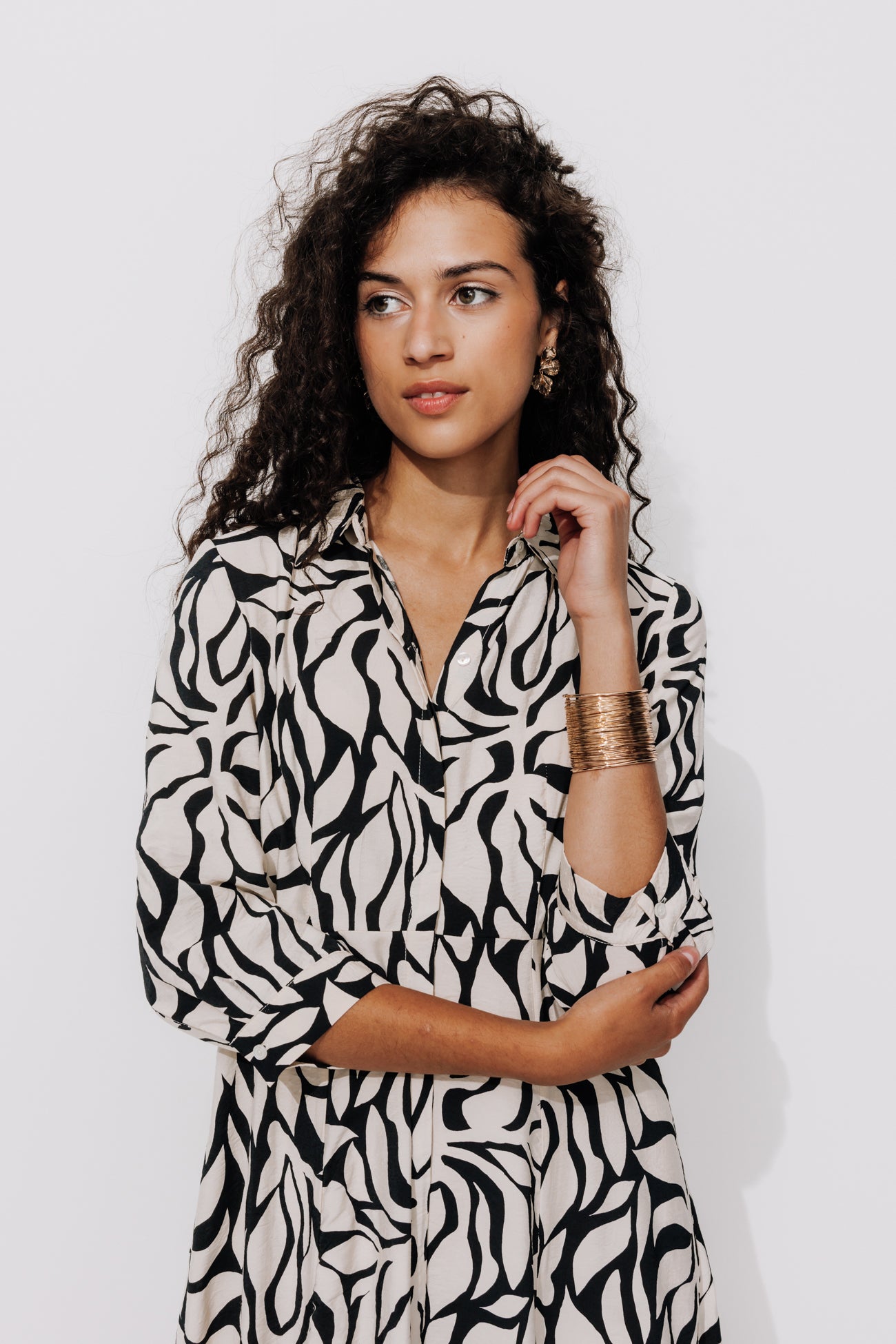 Ecodesign shirtdress - Black print