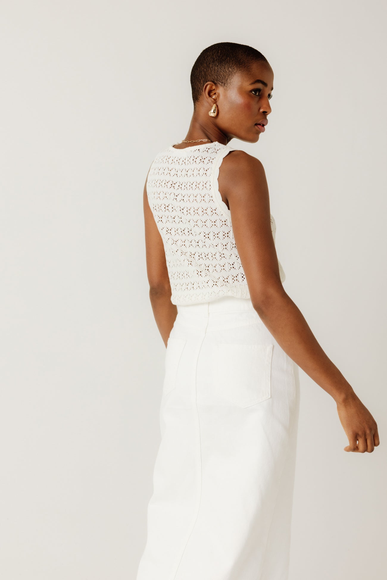 Openwork t-shirt - Beige