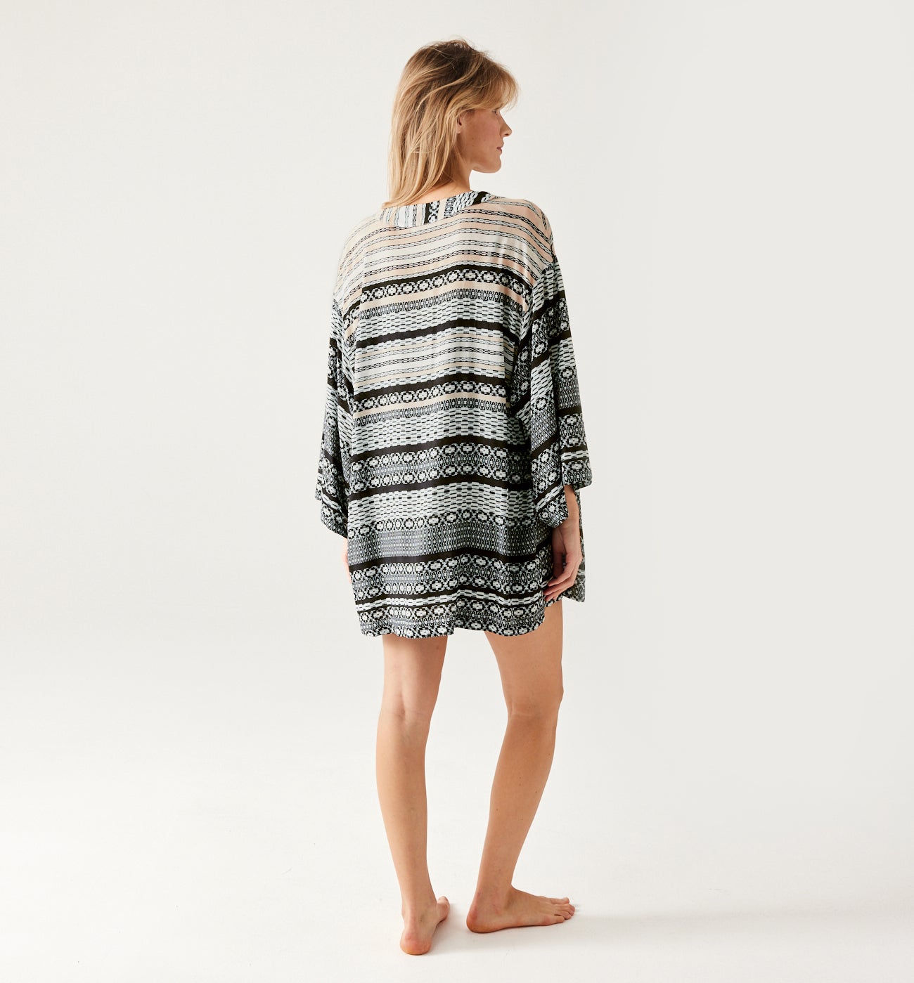 Homewear patterned kimono - Multicolour print