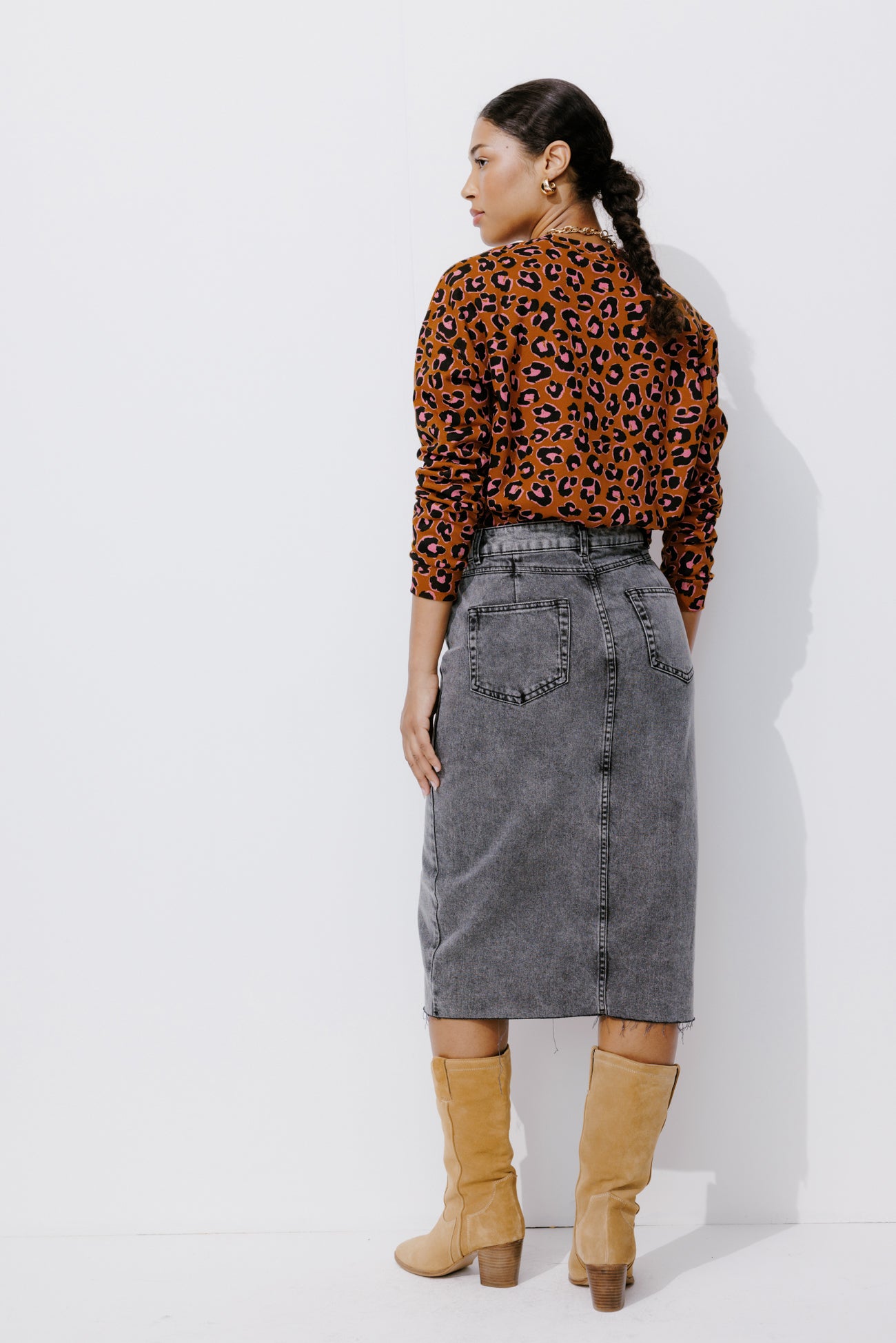 Leopard pattern sweatshirt - Multicolour print