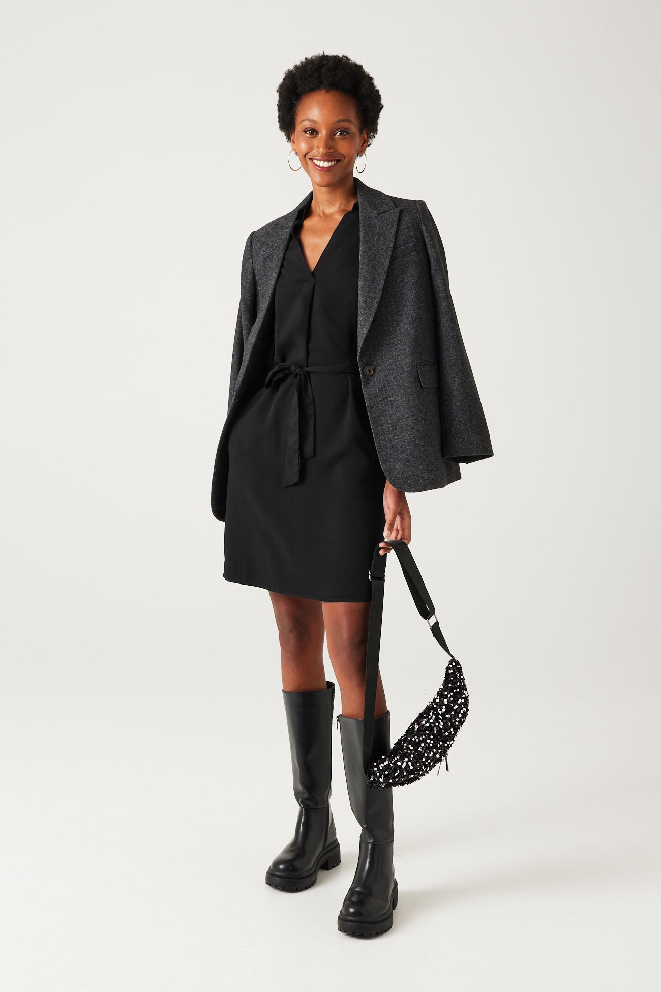 Short unicolour dress - Camel