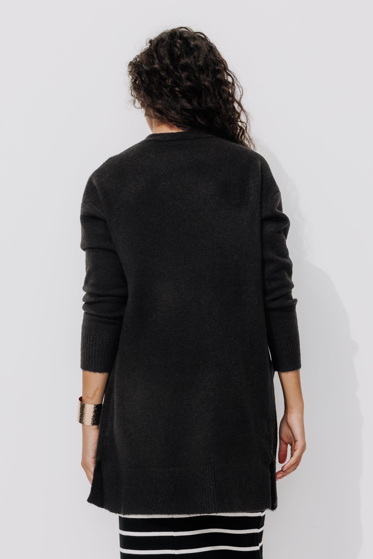 Long knit cardigan - Light grey