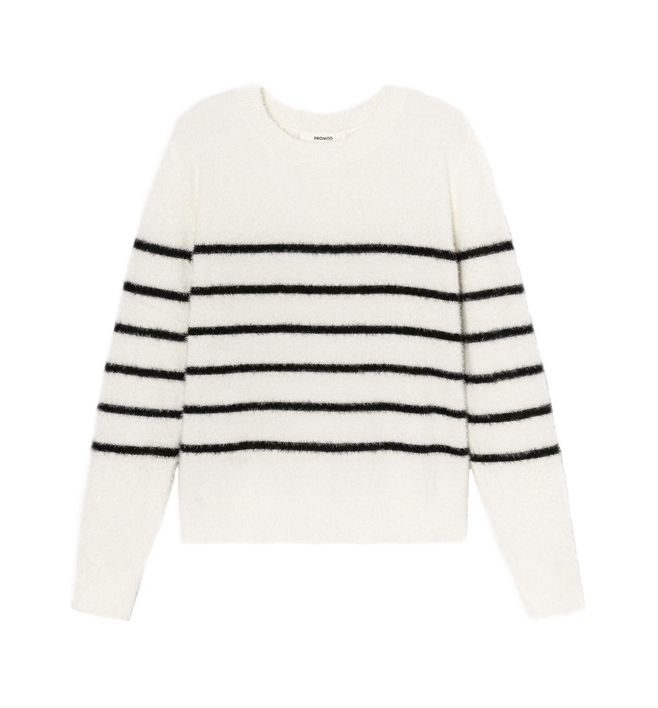 Fluffy nautical jumper - Black stripes