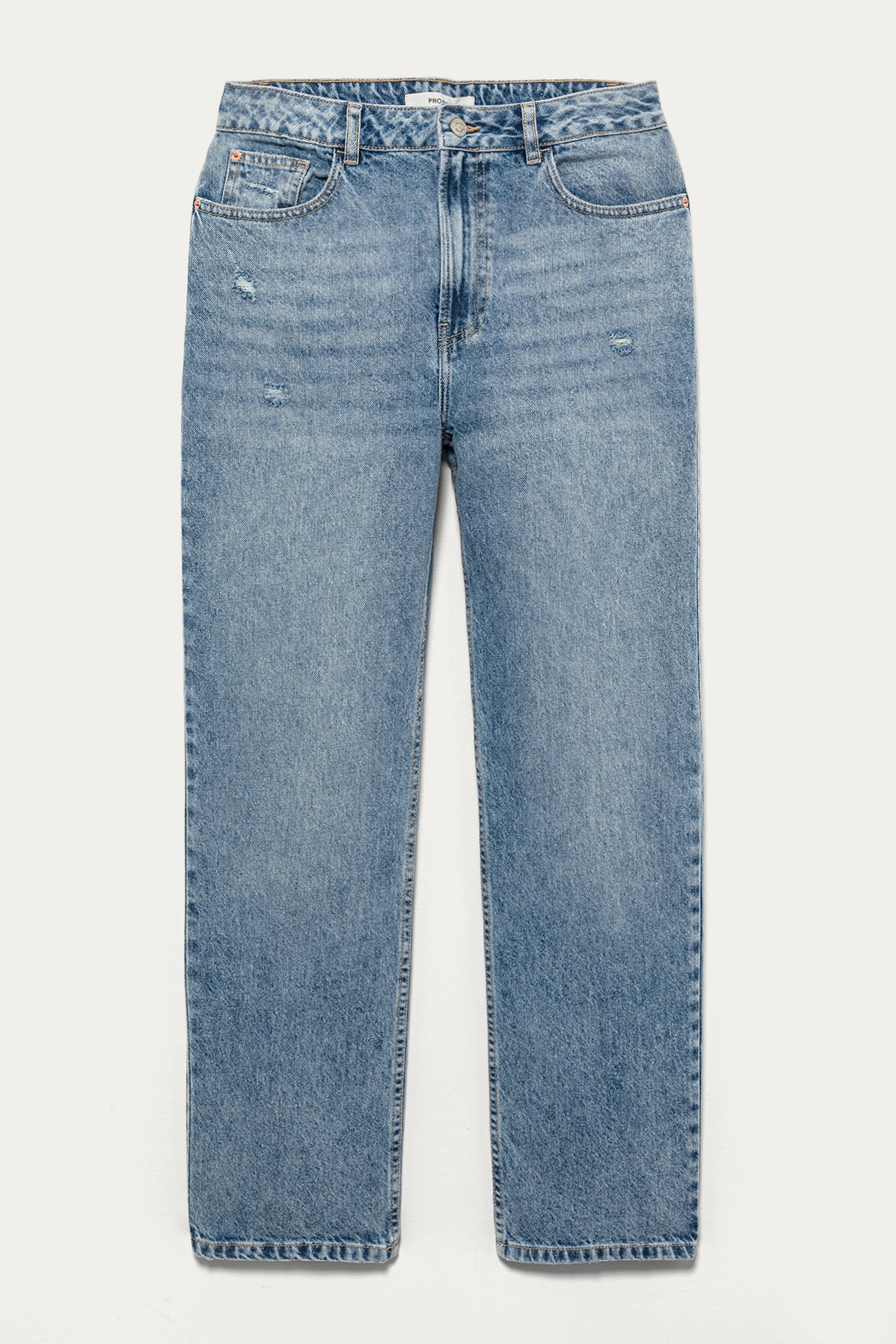 High-waist straight leg jeans - Light denim