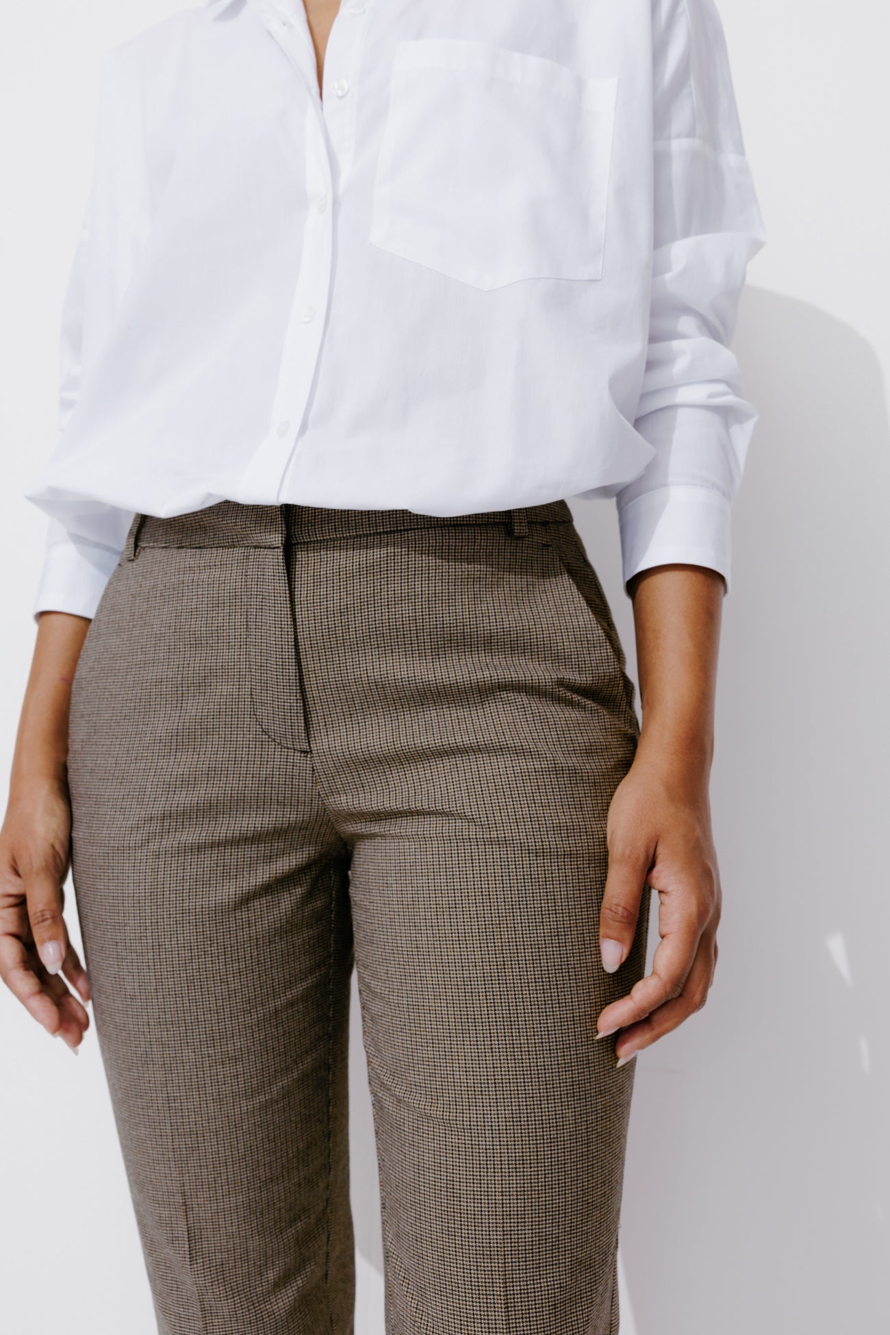 Cigarette trousers - Navy blue checks