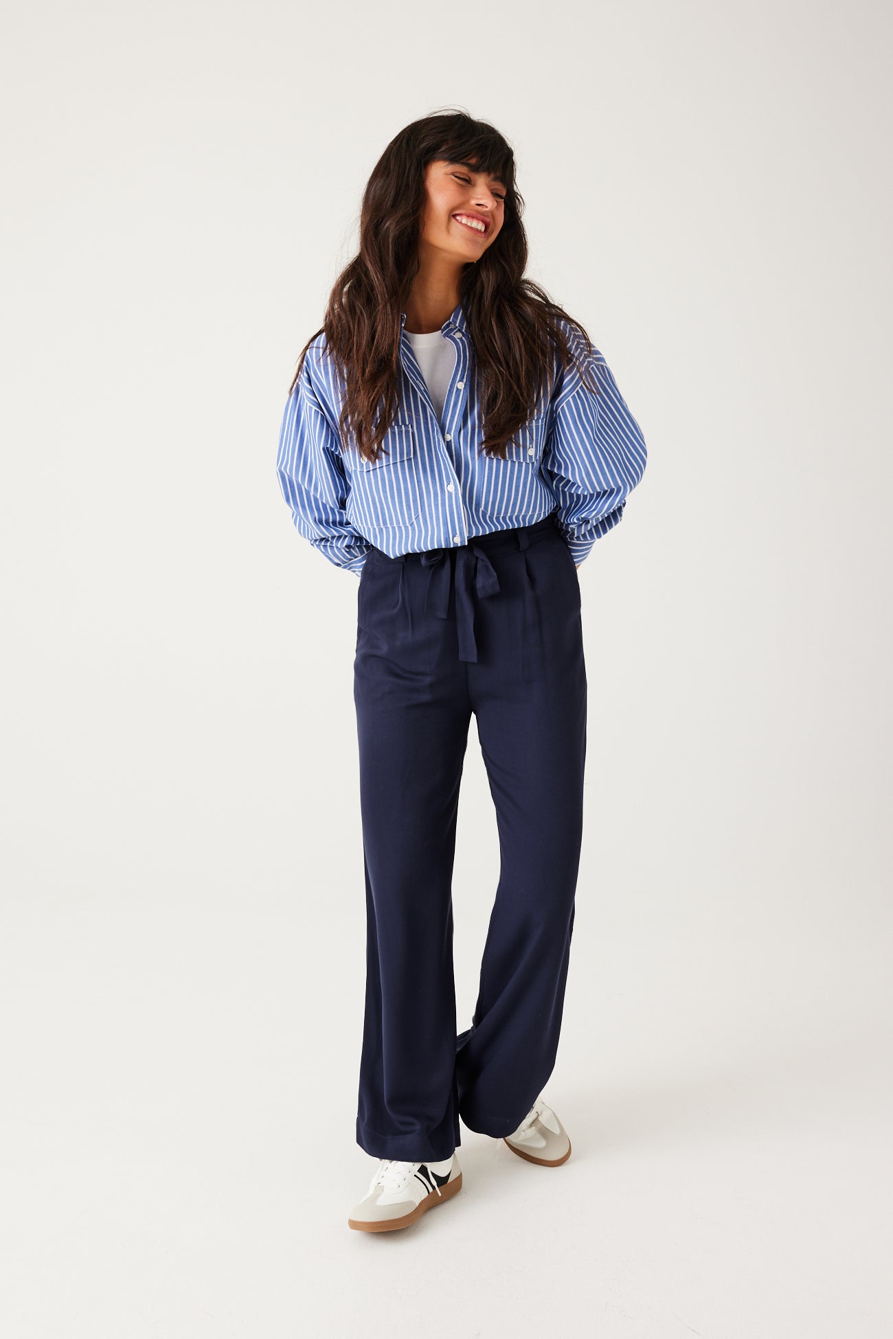 High-waist wideleg trousers - Blue