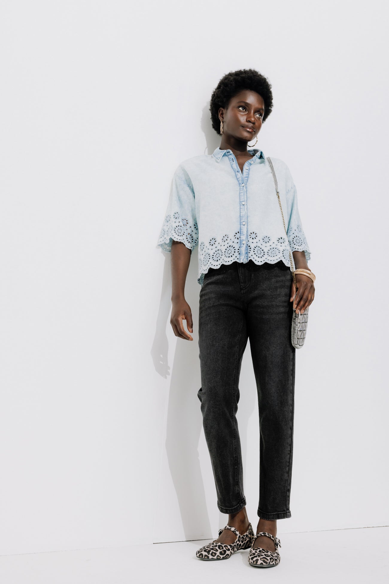 GASTON slim-leg cropped jeans - Light denim