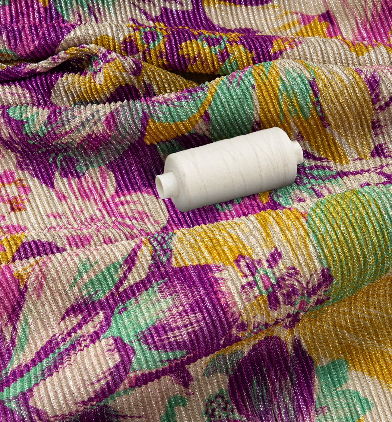 Polyester lurex fabric cut - Multicolour print