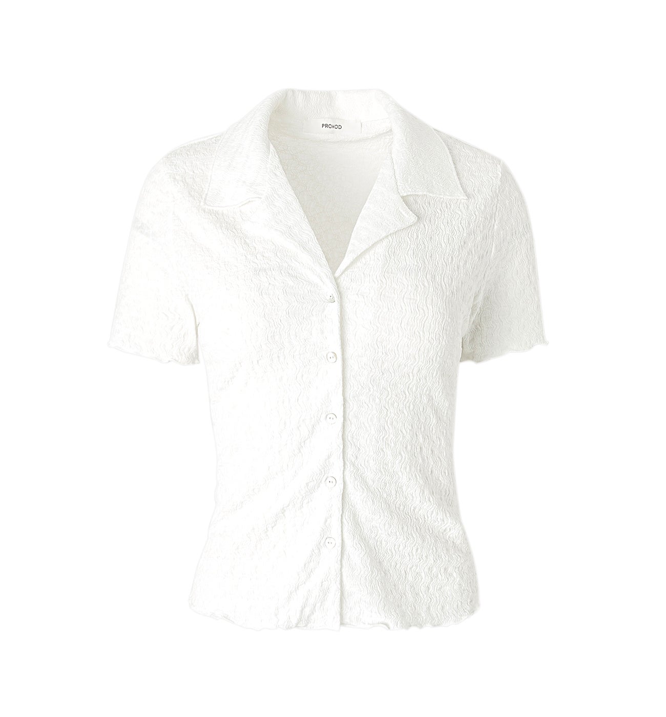 Textured stretch shirt - Ecru